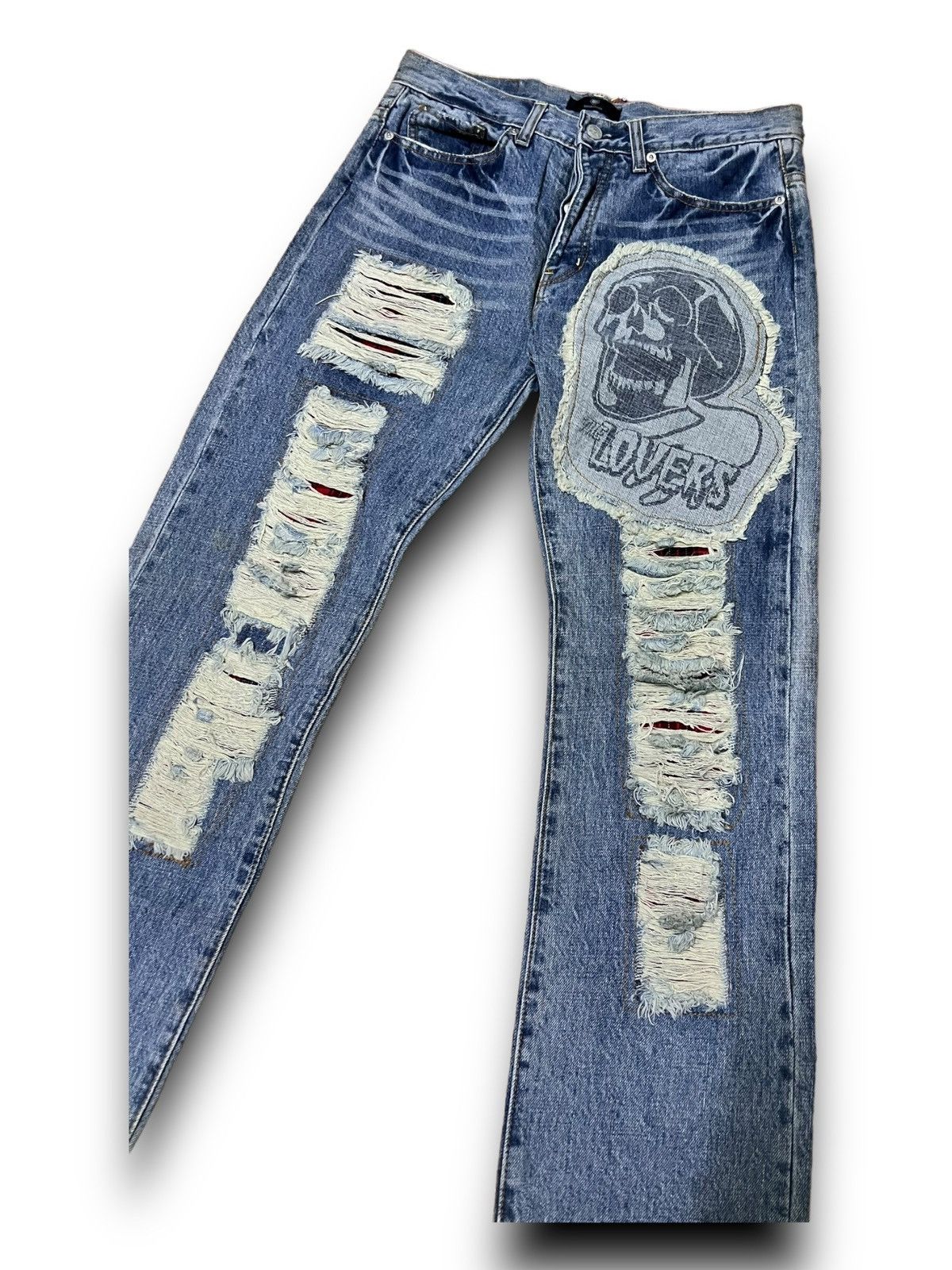 Designer × Japanese Brand SUPER LOVERS ROCK DISTRESSED JEANS JAPANESE BRAND DENIM Size US 32 / EU 48 - 5 Thumbnail