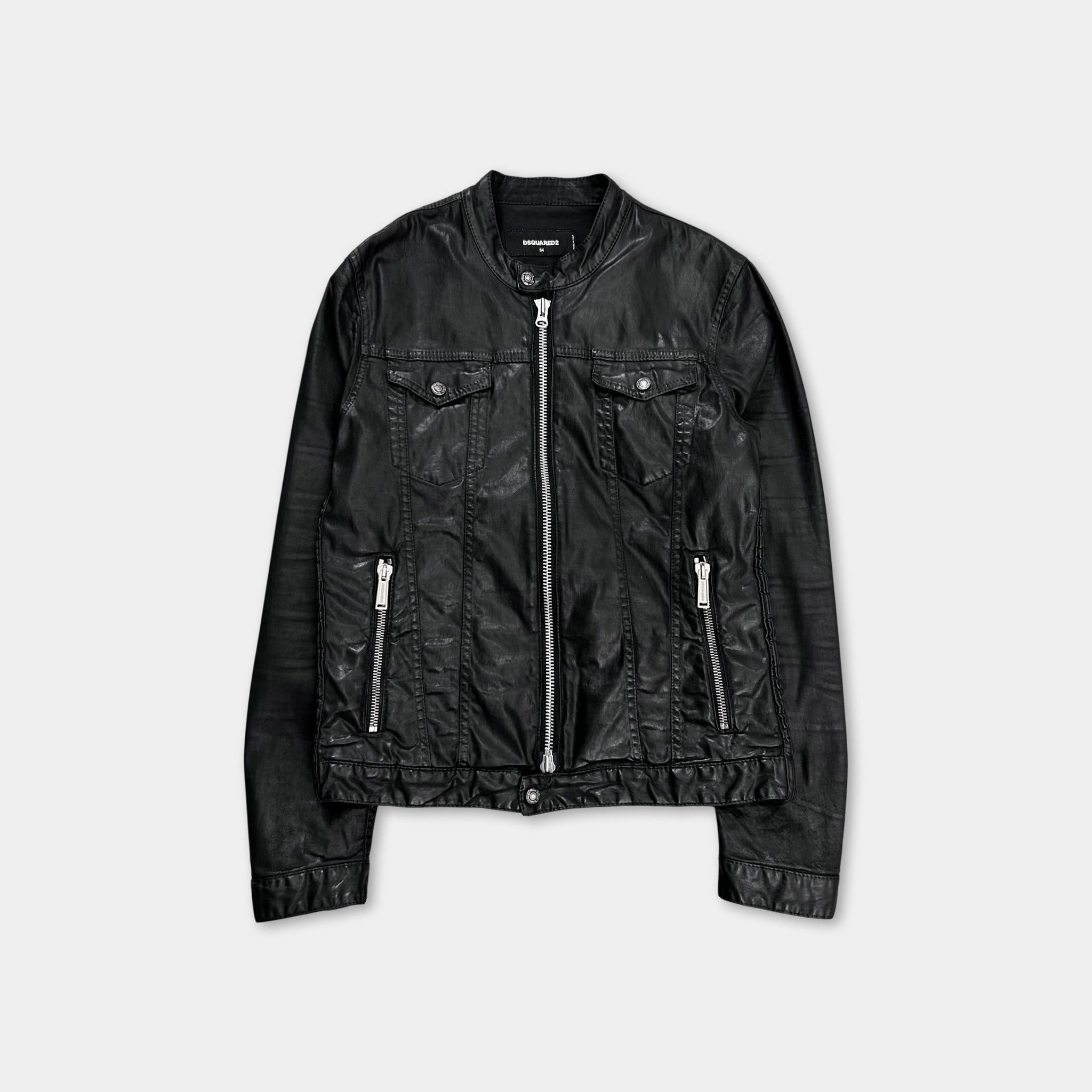 Dsquared2 Dsquared2 Black Waxed Denim Jacket Size US L / EU 52-54 / 3 - 1 Thumbnail