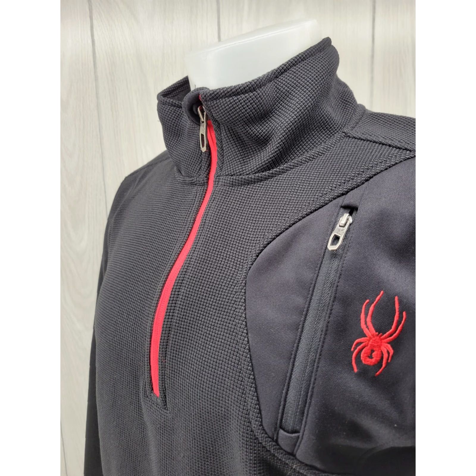 Spyder Spyder Men’s Size Small Black 1/4 Zip Knit Pullover Long Sleeve Logo Shirt Size US S / EU 44-46 / 1 - 3 Thumbnail