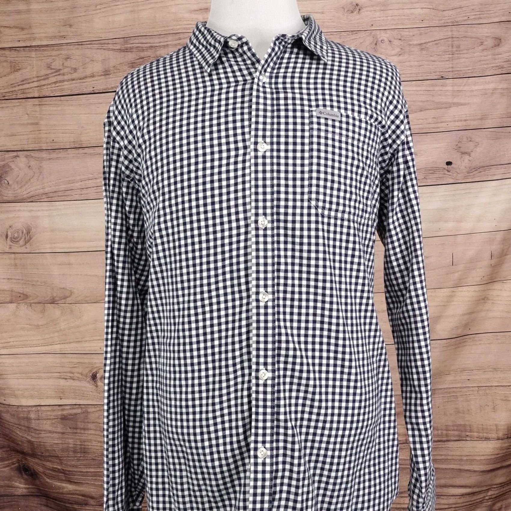 Vintage Columbia Mens Regular 2XL Blue Check Long Sleeve Button-Up Cotton Size US XXL / EU 58 / 5 - 3 Thumbnail