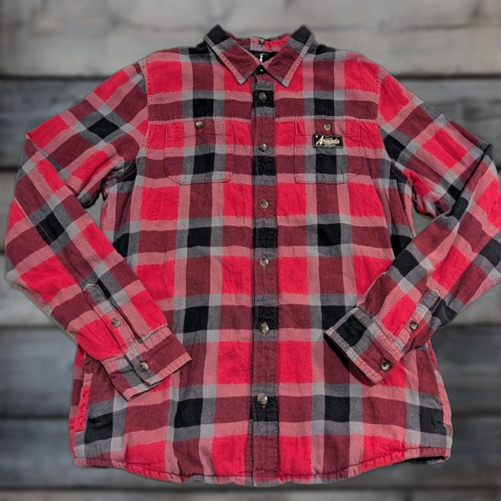 Vintage VINTAGE Armada Men's Buffalo Plaid Tech Flannel Button Up L/S Lined Shirt Size L Size US L / EU 52-54 / 3 - 1 Thumbnail