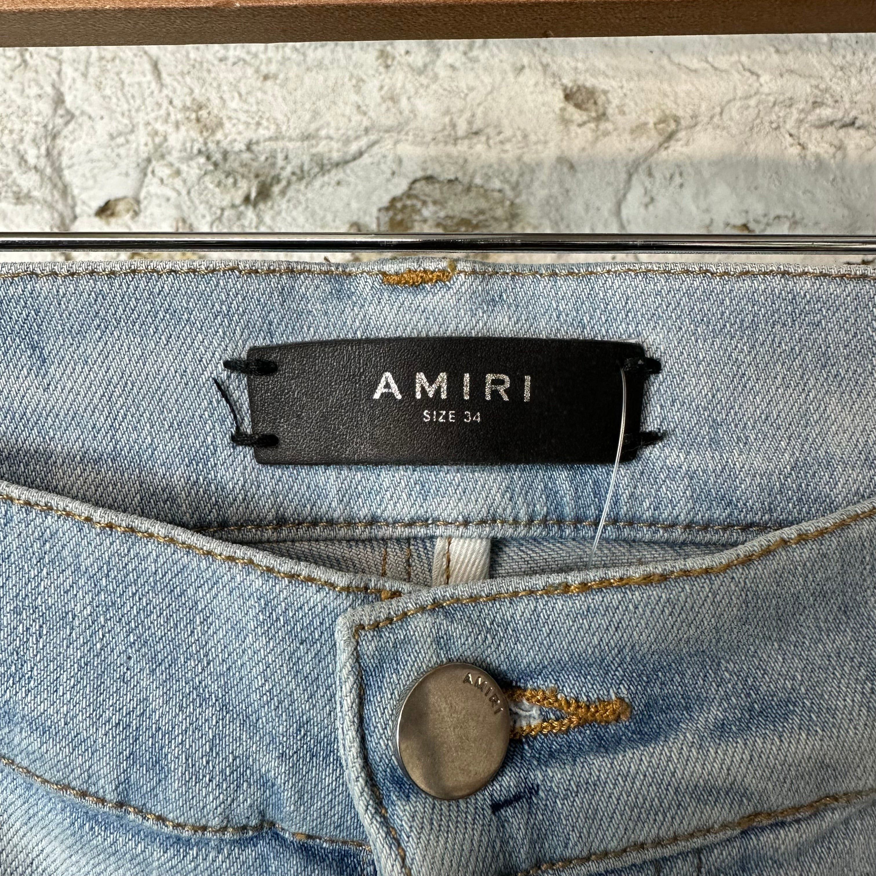 Amiri Amiri MX1 Black White Tie Dye Blue Denim Jeans Sz 34 Size US 34 / EU 50 - 3 Thumbnail