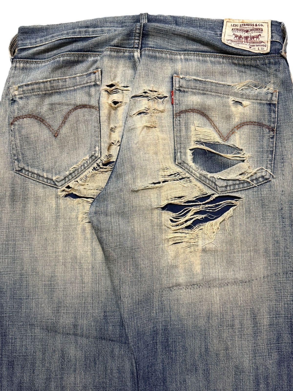 Levi's Vintage 90s Levis 553 Faded Wash Distressed Destroyed Baggy Size US 33 - 6 Thumbnail