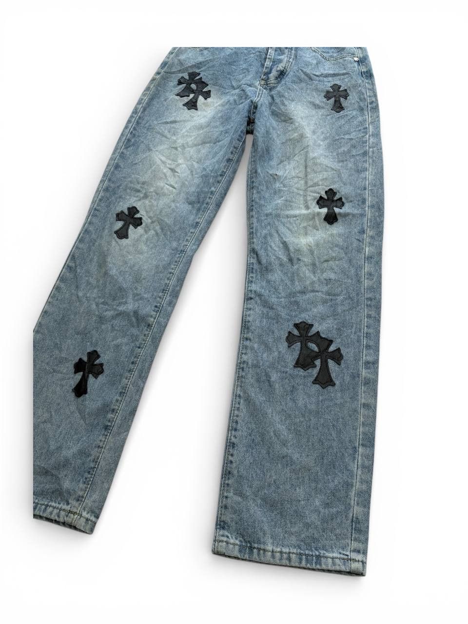 Vintage Custom Chrome Hearts Cross Style Patchwork Size US 28 / EU 44 - 7 Thumbnail