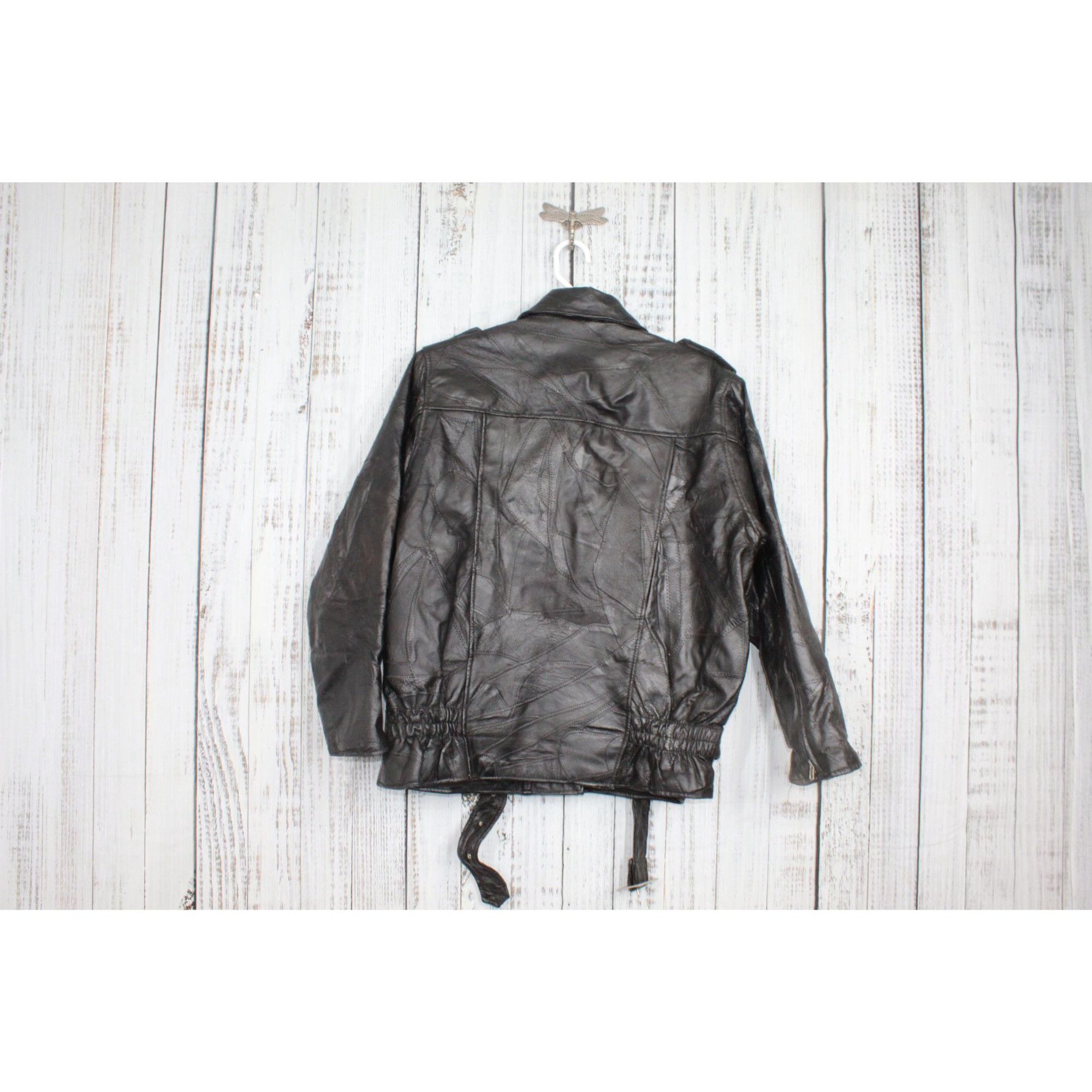 Vintage Vintage 90s Flight Path Black Biker Jacket Mens Size XXL Size US XXL / EU 58 / 5 - 4 Thumbnail