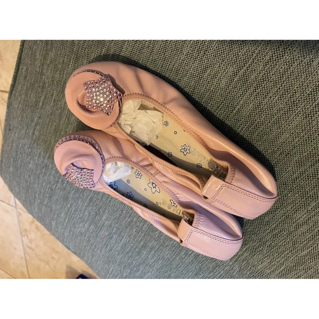 Other Pink Leather Ballet Flats with Crystal Star Detail Size US 6.5 / IT 36.5 - 1 Thumbnail
