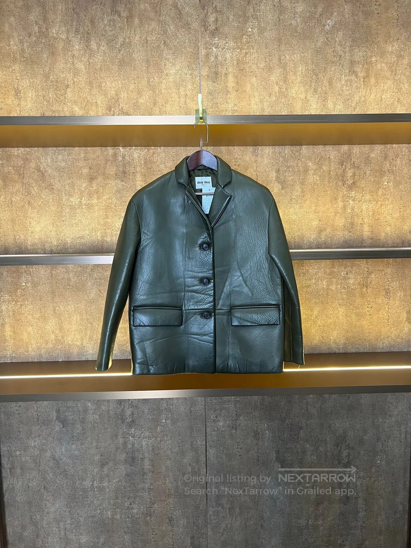 Miu Miu Miu Miu Lambskin blazer with slogan| Size XS / US 0-2 / IT 36-38 - 1 Thumbnail