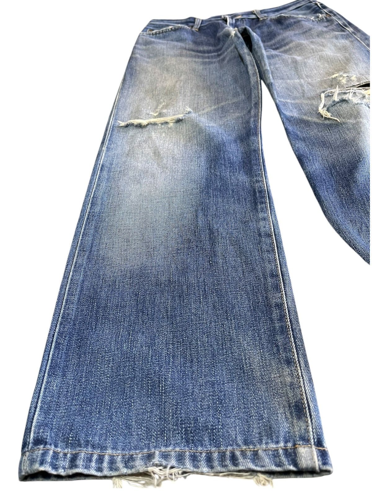 Edwin × Vintage Vintage Edwin 505xx Selvedge Distressed Denim Size US 31 - 3 Thumbnail