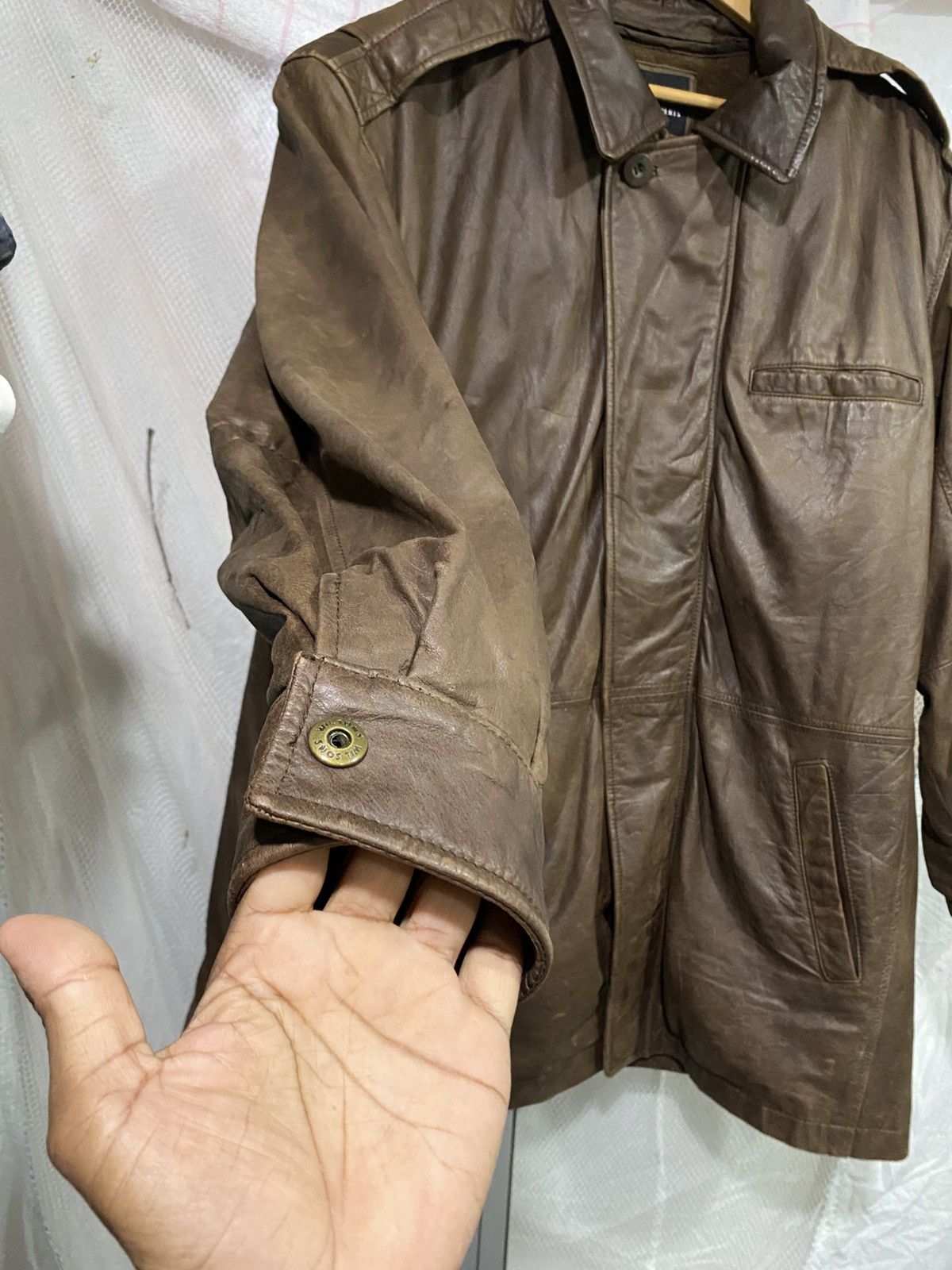 Japanese Brand Vintage Parka Leather Jacket WILSONS Size US XL / EU 56 / 4 - 2 Thumbnail