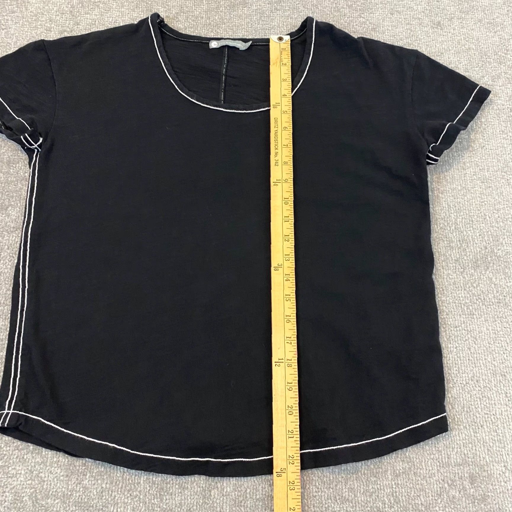 Vintage IN 2 by IN Cashmere Shirt Womens Medium Black White Top Scoop Neck Cotton S/S Shirt Womens M Black White IN 2 by IN Cashmere Shirt Size M / US 6-8 / IT 42-44 - 3 Thumbnail