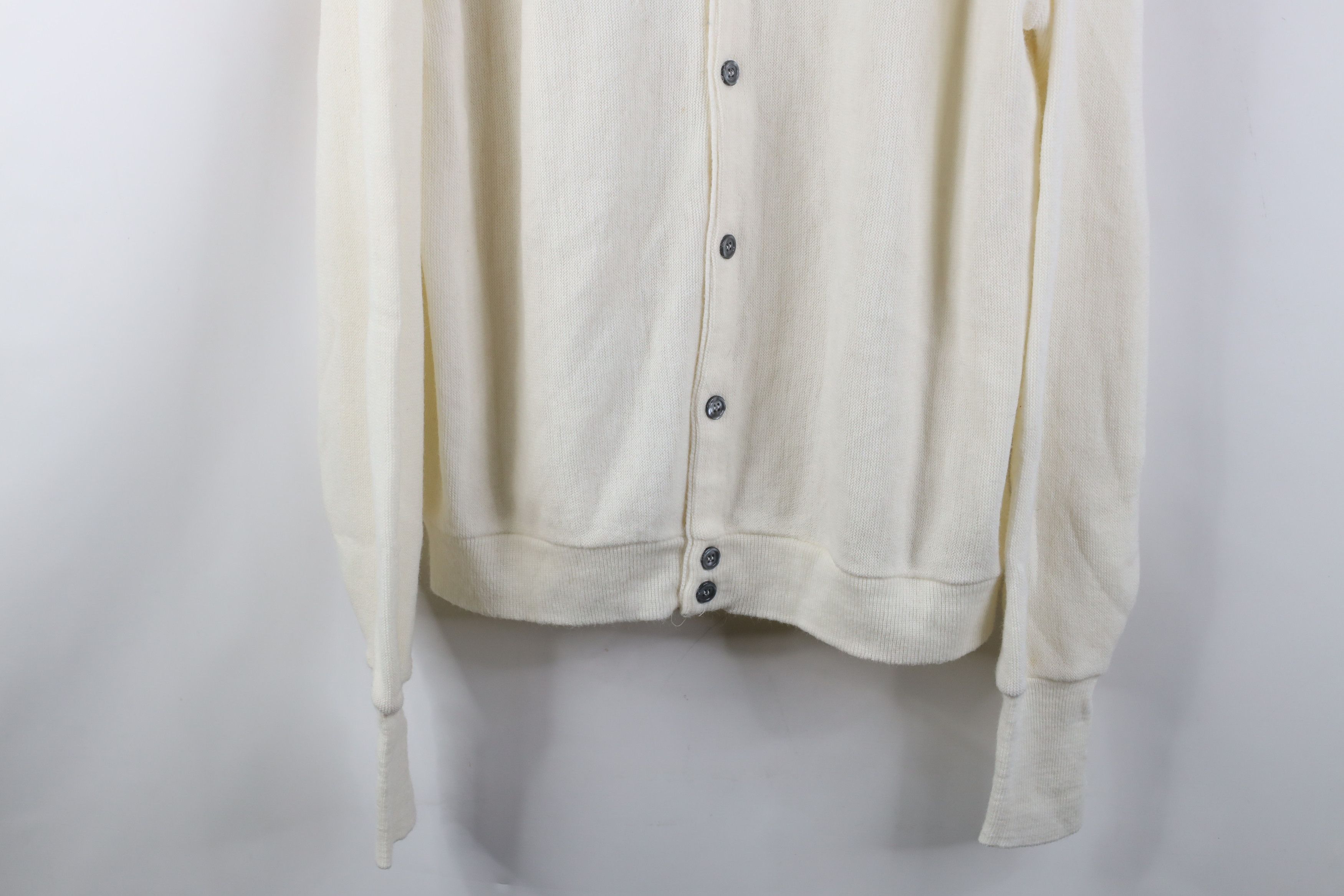Vintage Vintage 70s Streetwear Knit Cardigan Sweater White USA Size US XL / EU 56 / 4 - 3 Thumbnail
