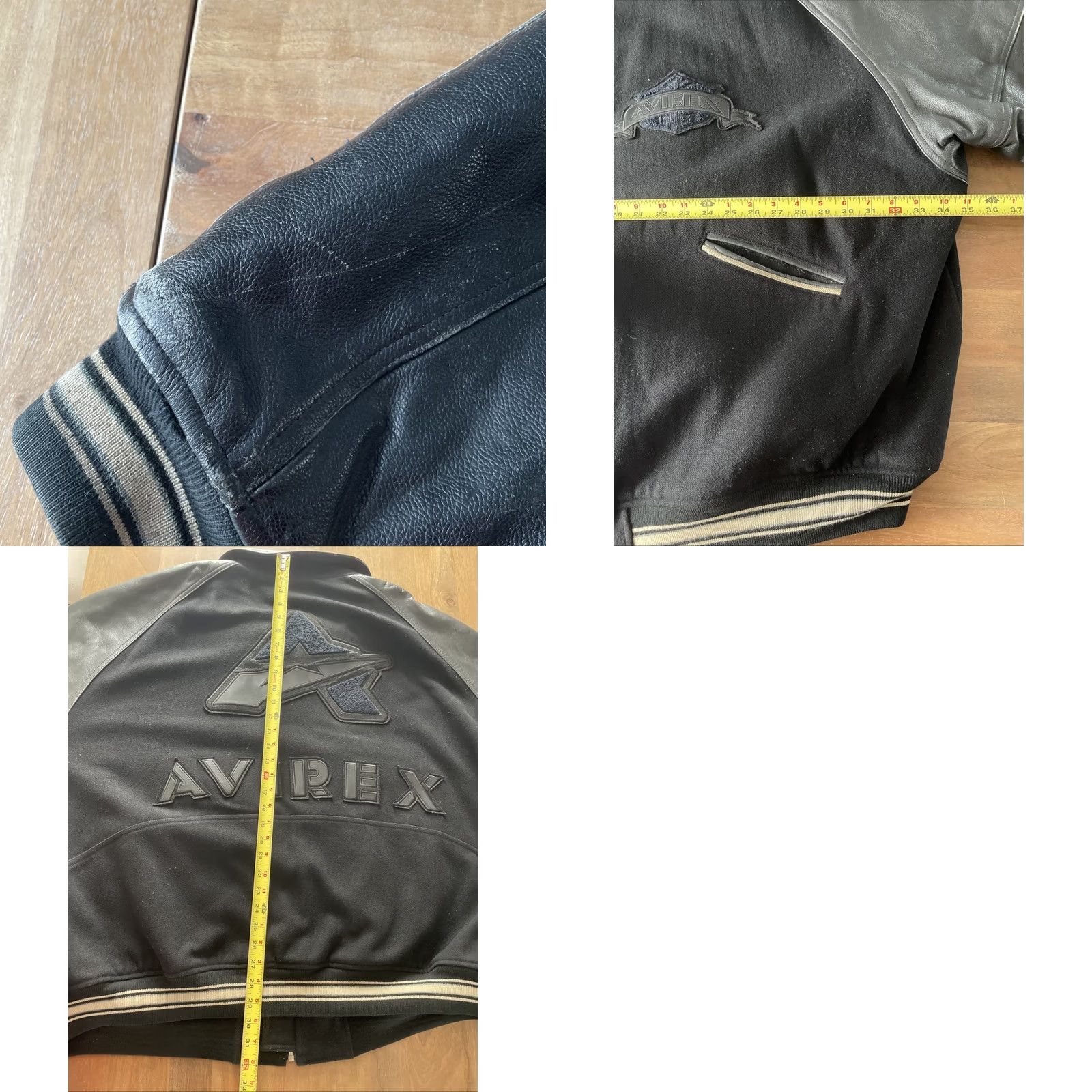 Avirex VINTAGE Avirex Jacket Varsity Black Tweed Wool Leather USA College Size 6XL Mens Size US XXL / EU 58 / 5 - 11 Thumbnail