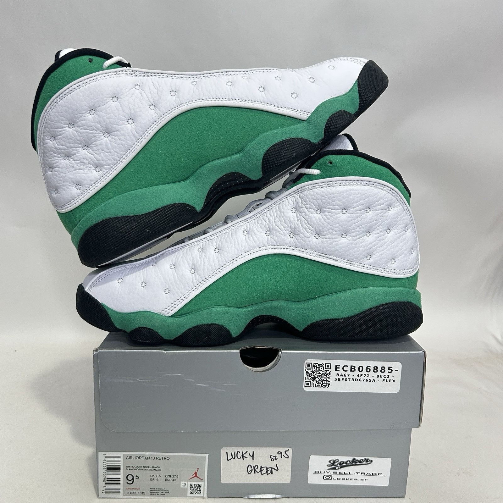 Jordan Brand Nike Air Jordan 13 Retro "White Lucky Green" 2020 Size US 9.5 / EU 42-43 - 3 Thumbnail