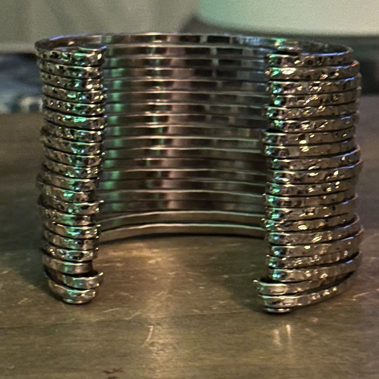 Vintage Vintage multi bangle stacked hammered cuff bracelet Size ONE SIZE - 3 Thumbnail