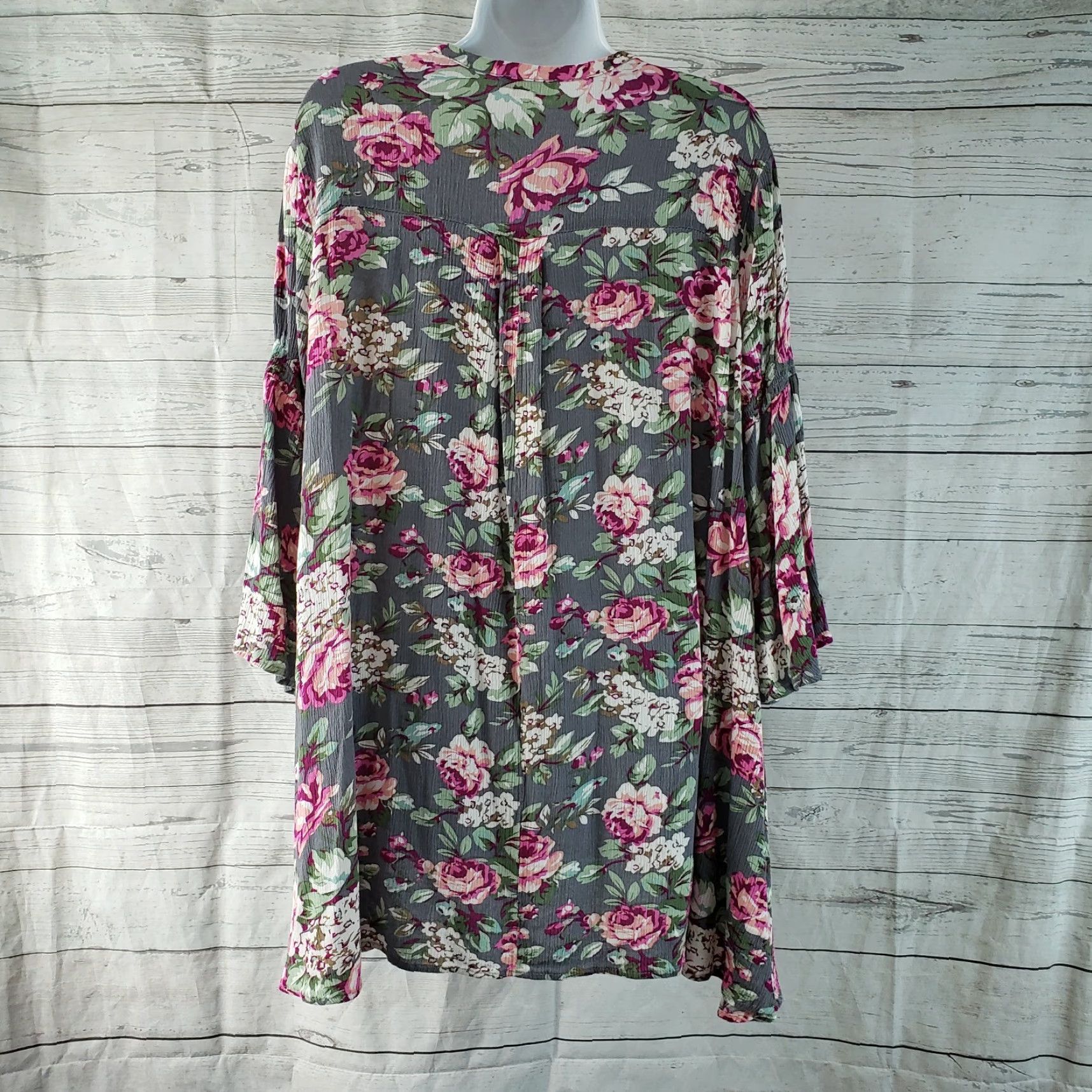 Vintage Umgee Womens Blouse Tunic Size S Pink Floral Cotton Blend Short Length Casual Vintage No Size S / US 4 / IT 40 - 4 Thumbnail