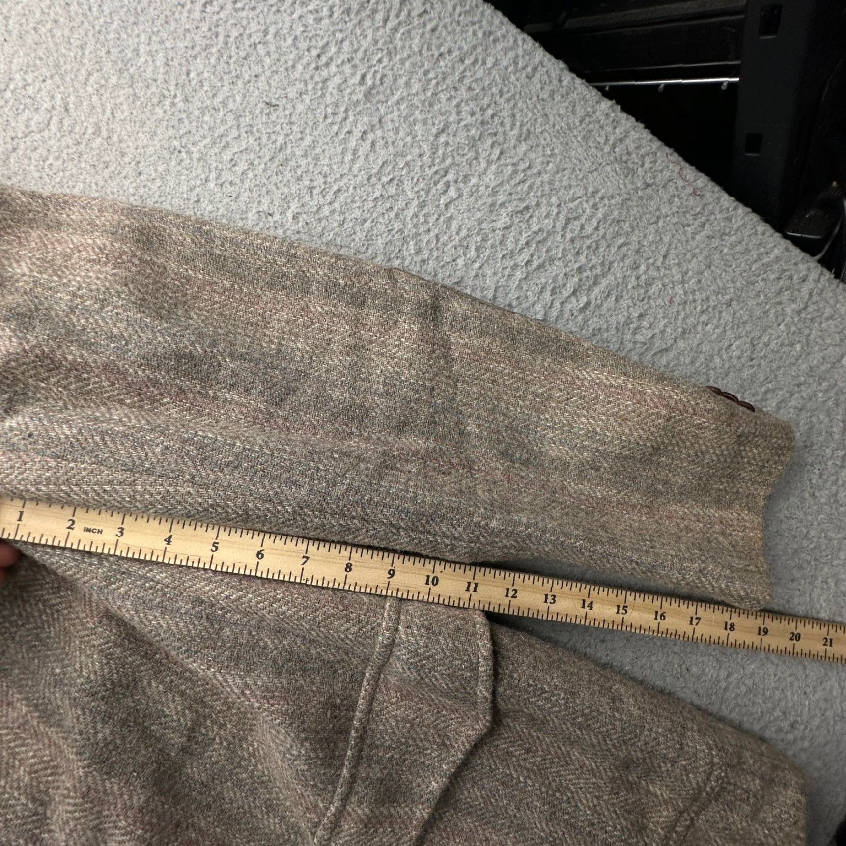 Pendleton VINTAGE Pendleton Wool Tweed Sport Coat Blazer Mens 42 Long Large Suede Yoke Wool Blazer Mens 42 Long Large Retro Coat Size 42R - 6 Thumbnail