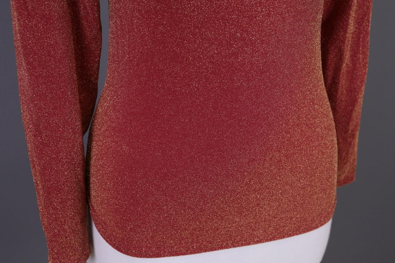 Wolford Wolford Metallics Austria Burgundy Relaxed Top Shirt Size M Size M / US 6-8 / IT 42-44 - 11 Thumbnail