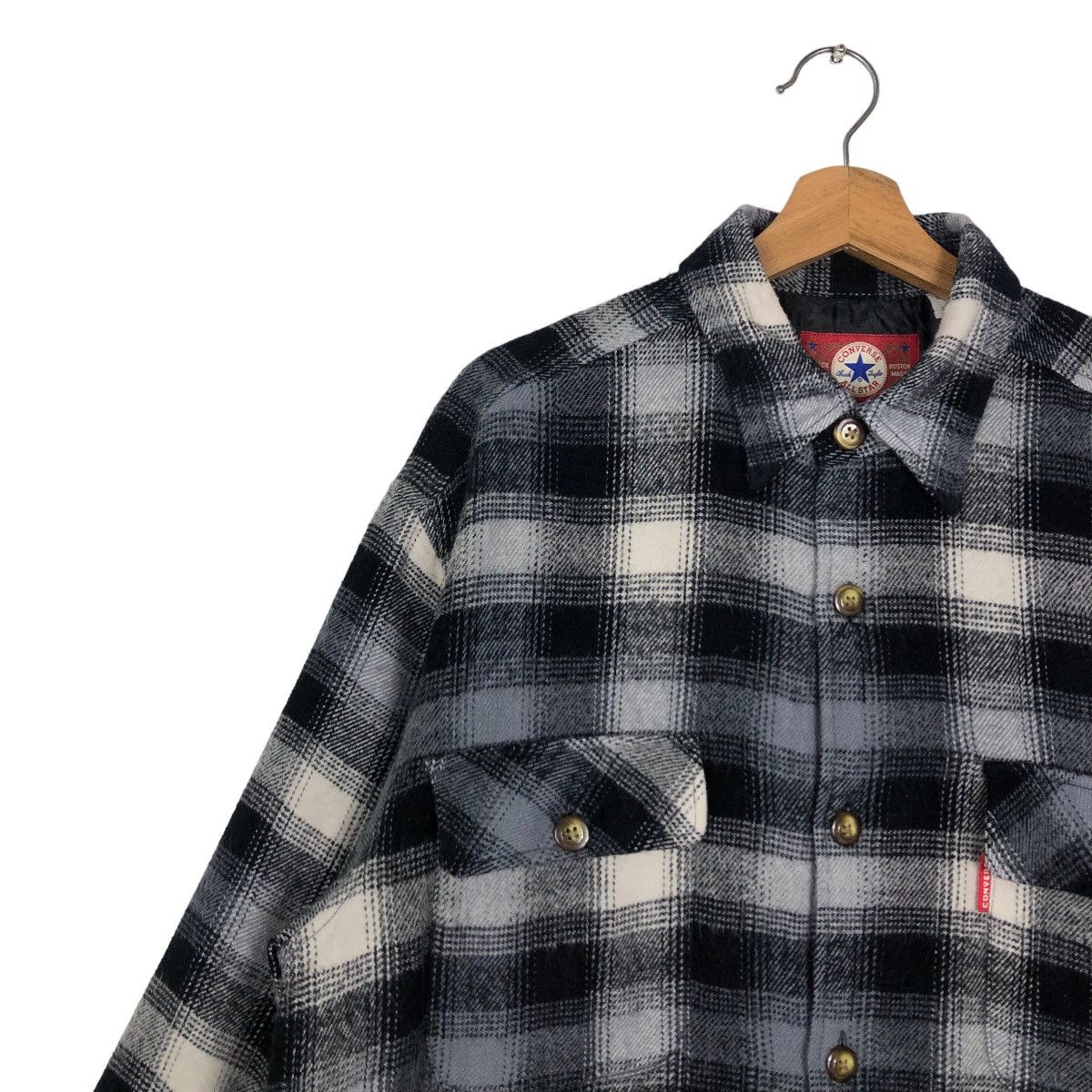 Flannel 🔥90’s Vintage Wool Flannel Jacket Converse USA Boston Mass Size US L / EU 52-54 / 3 - 6 Thumbnail
