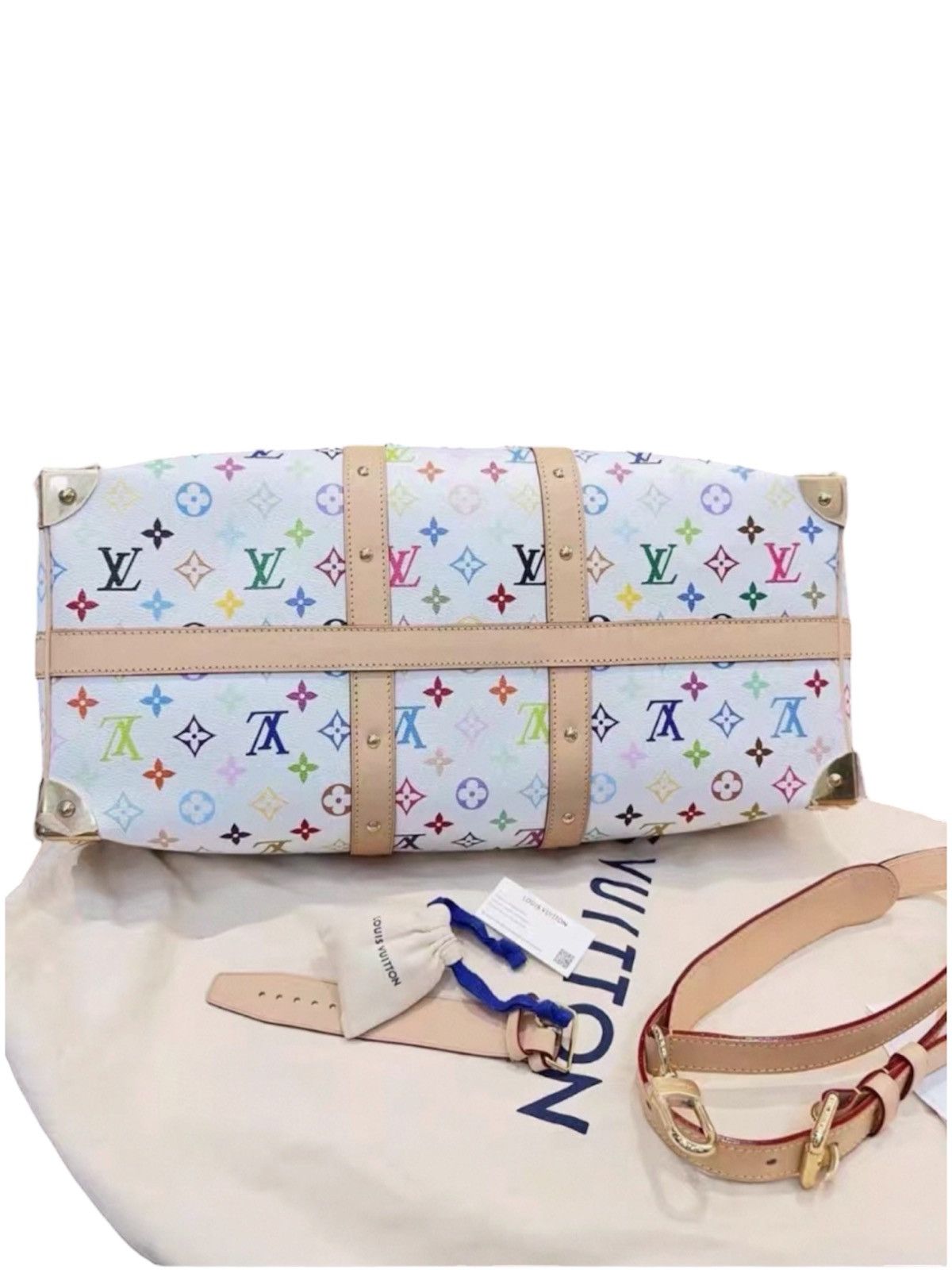 Louis Vuitton × Takashi Murakami Louis Vuitton x Takashi Murakami 50 Keepall White Monogram Size ONE SIZE - 4 Thumbnail