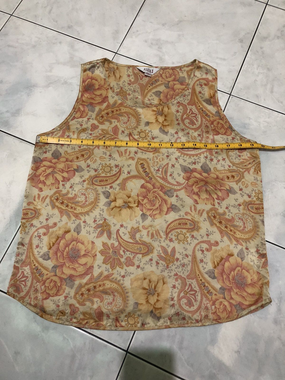 Vintage Asilk Japanese Style Paisley Pattern Allover Silk Style Size L / US 10 / IT 46 - 11 Thumbnail