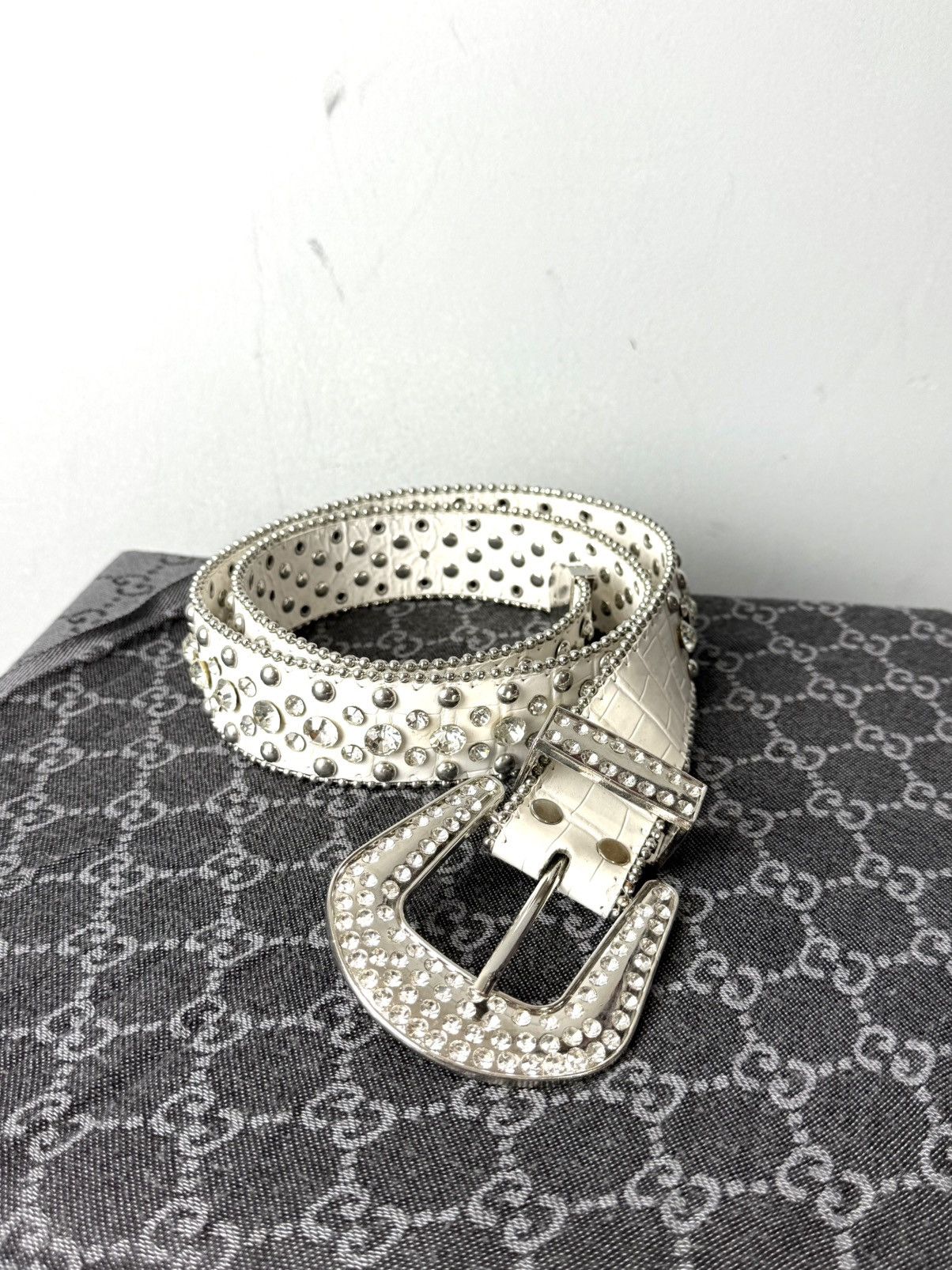 Japanese Brand Vintage Rhinestones Metal Belt BB Simon Style Size ONE SIZE - 1 Thumbnail