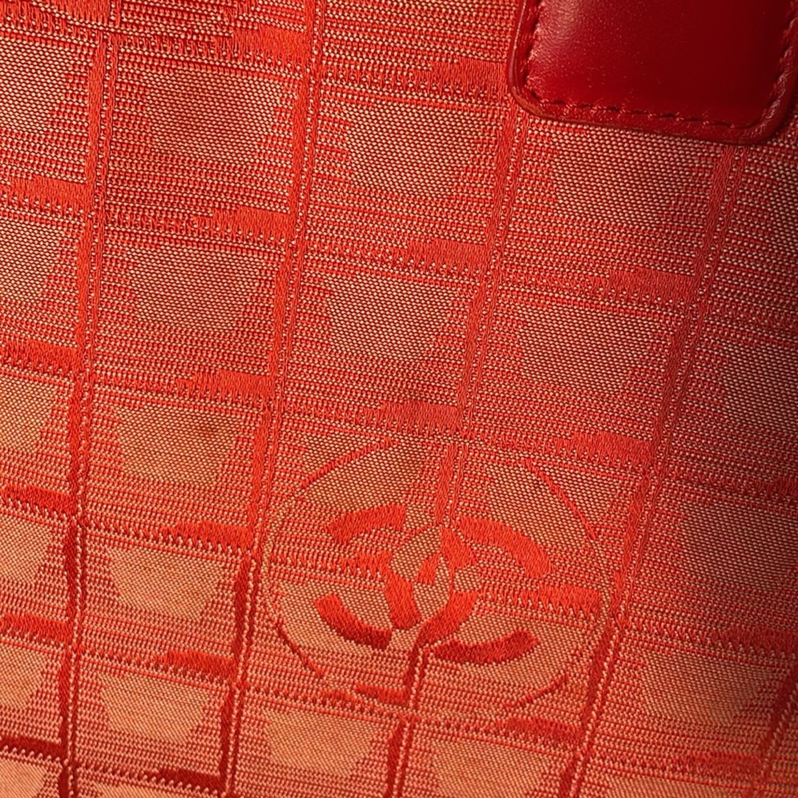 Chanel Traveline Canvas Tote Bag Orange/Red - Pre-Loved