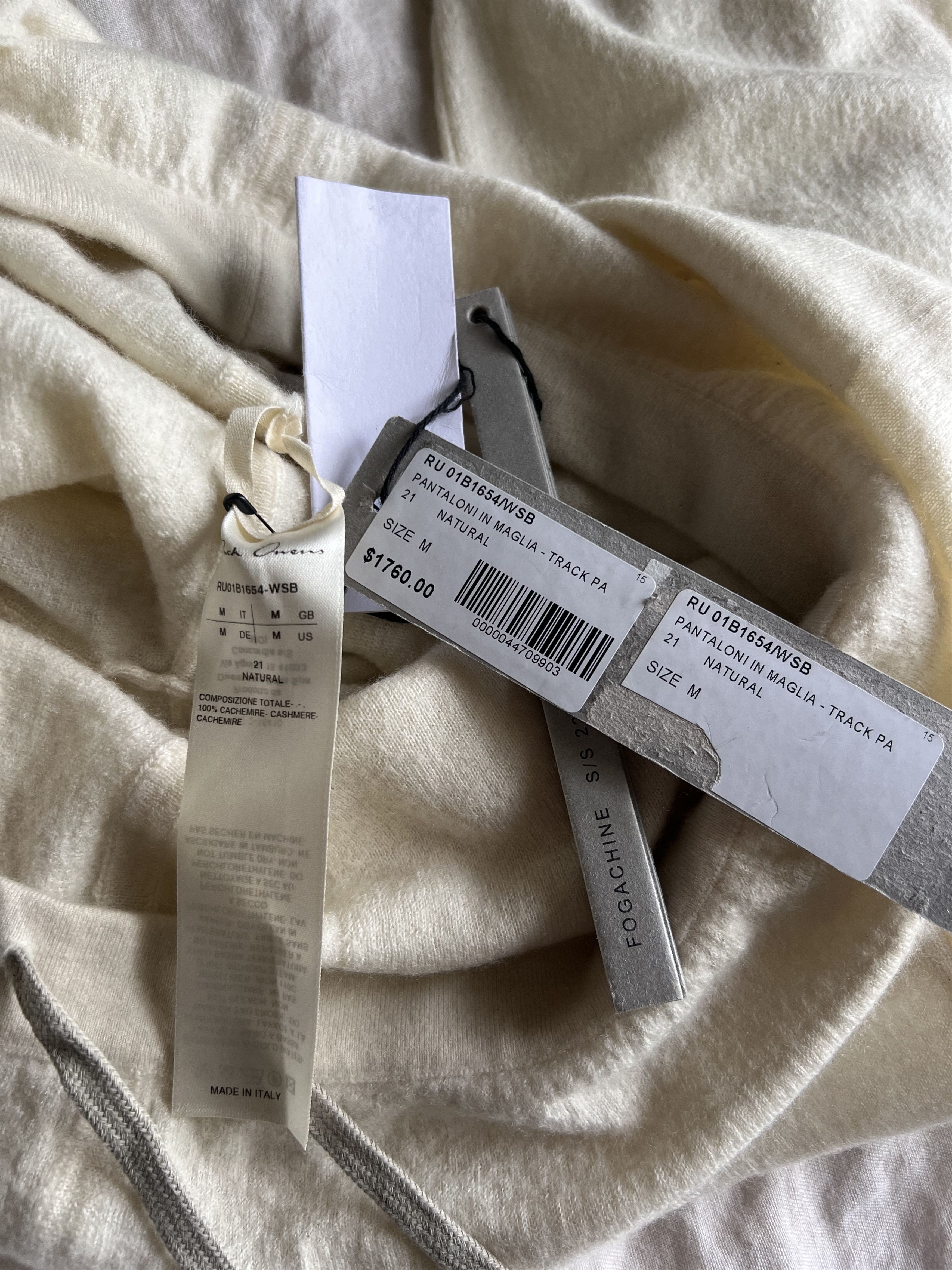 Rick Owens Rick Owens Fogachine Cashmere Sweatpants in Natural Size US 30 / EU 46 - 10 Thumbnail