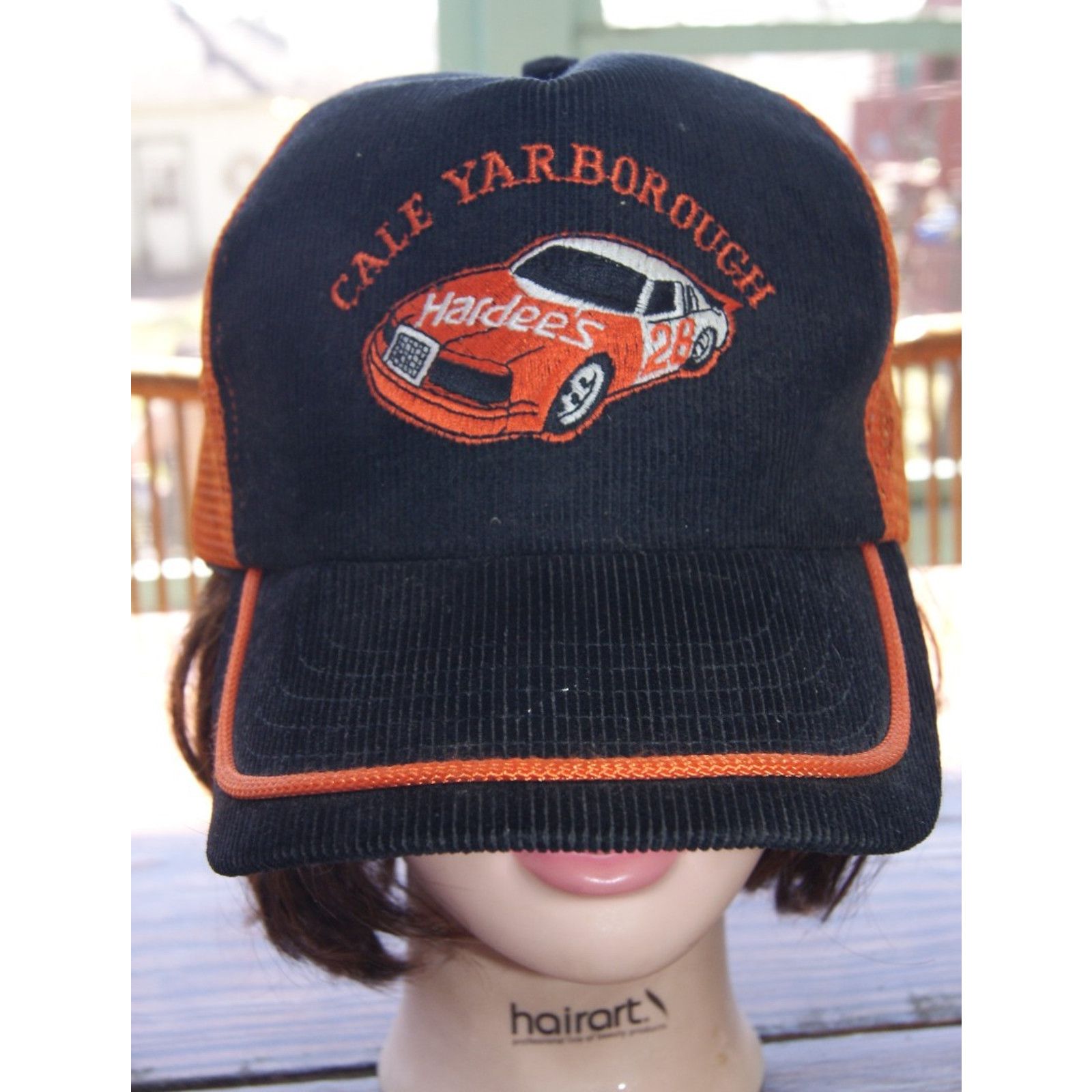 Vintage VTG Cale Hardees Corduroy Trucker Nascar Hat Snapback Cap Size ONE SIZE - 2 Thumbnail