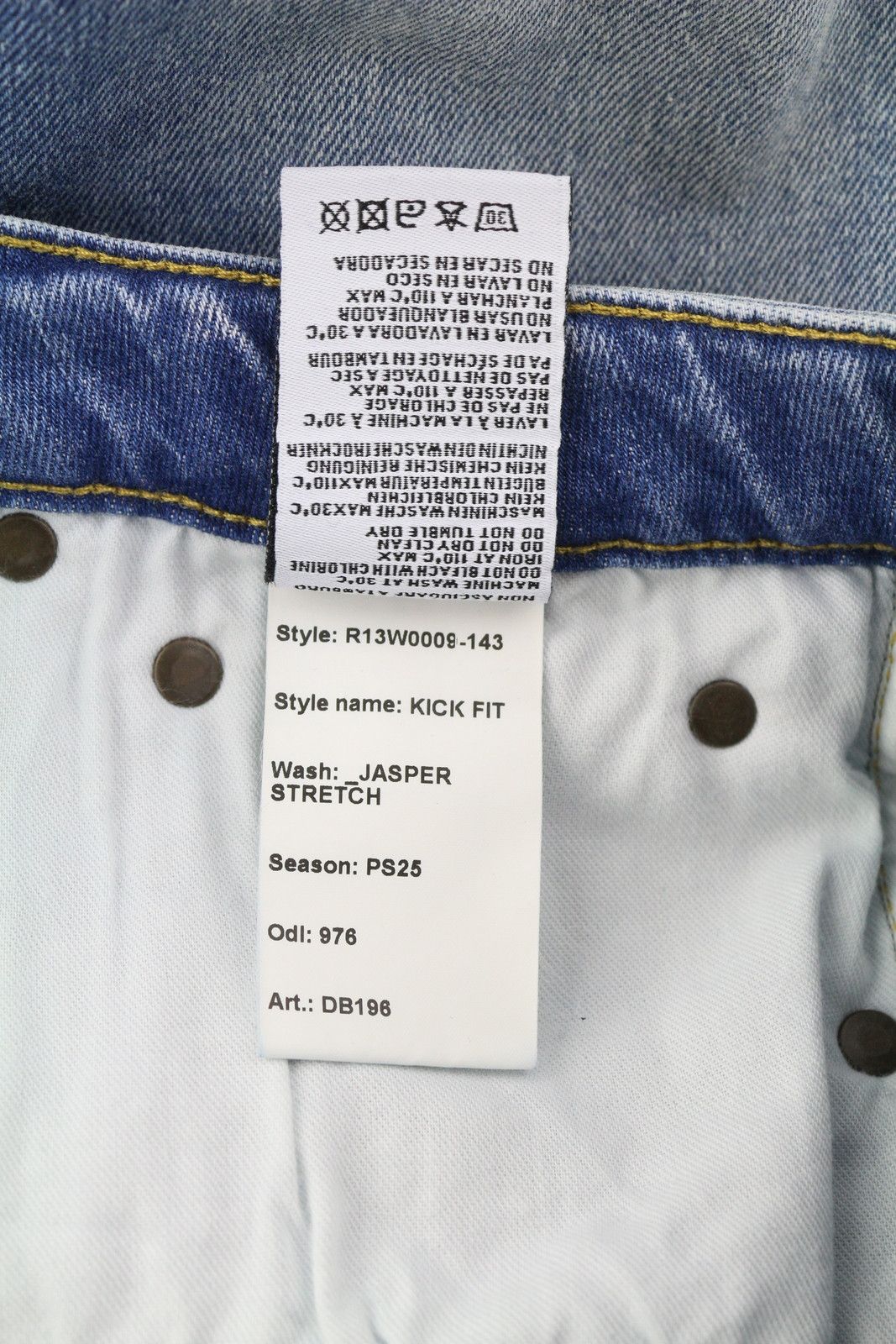 R13 KICK 29 Jasper Stretch Ankle Washed Faded Blue 85434 Size 29" - 10 Thumbnail