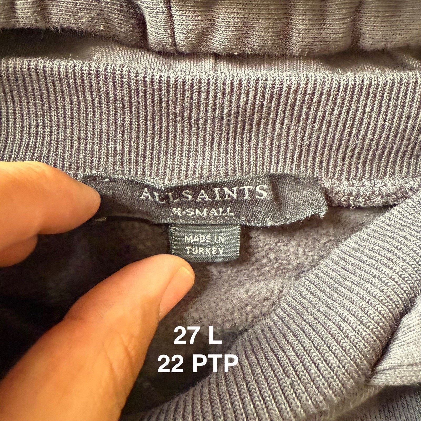 Allsaints All Saints Hoodie XS Dark Gray Hooded Fleece Pullover Size US XS / EU 42 / 0 - 7 Thumbnail