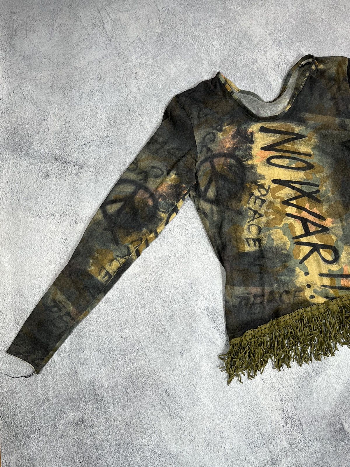 Vintage Vintage Y2K Japanese No War long sleeve blouse tee Size L / US 10 / IT 46 - 3 Thumbnail