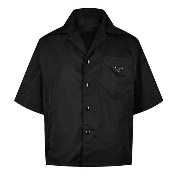 PRADA Men'S Logo Re-Nylon Bowling Shirt