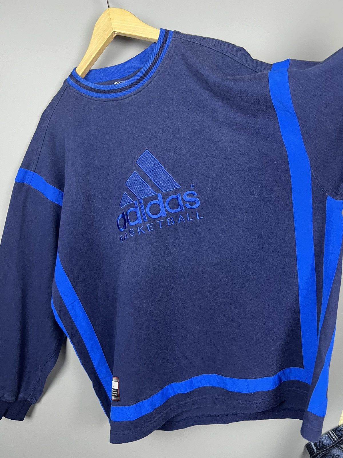Adidas × Vintage Vintage Adidas basketball Training sweatshirt Jersey Rare 90 Size US L / EU 52-54 / 3 - 2 Thumbnail