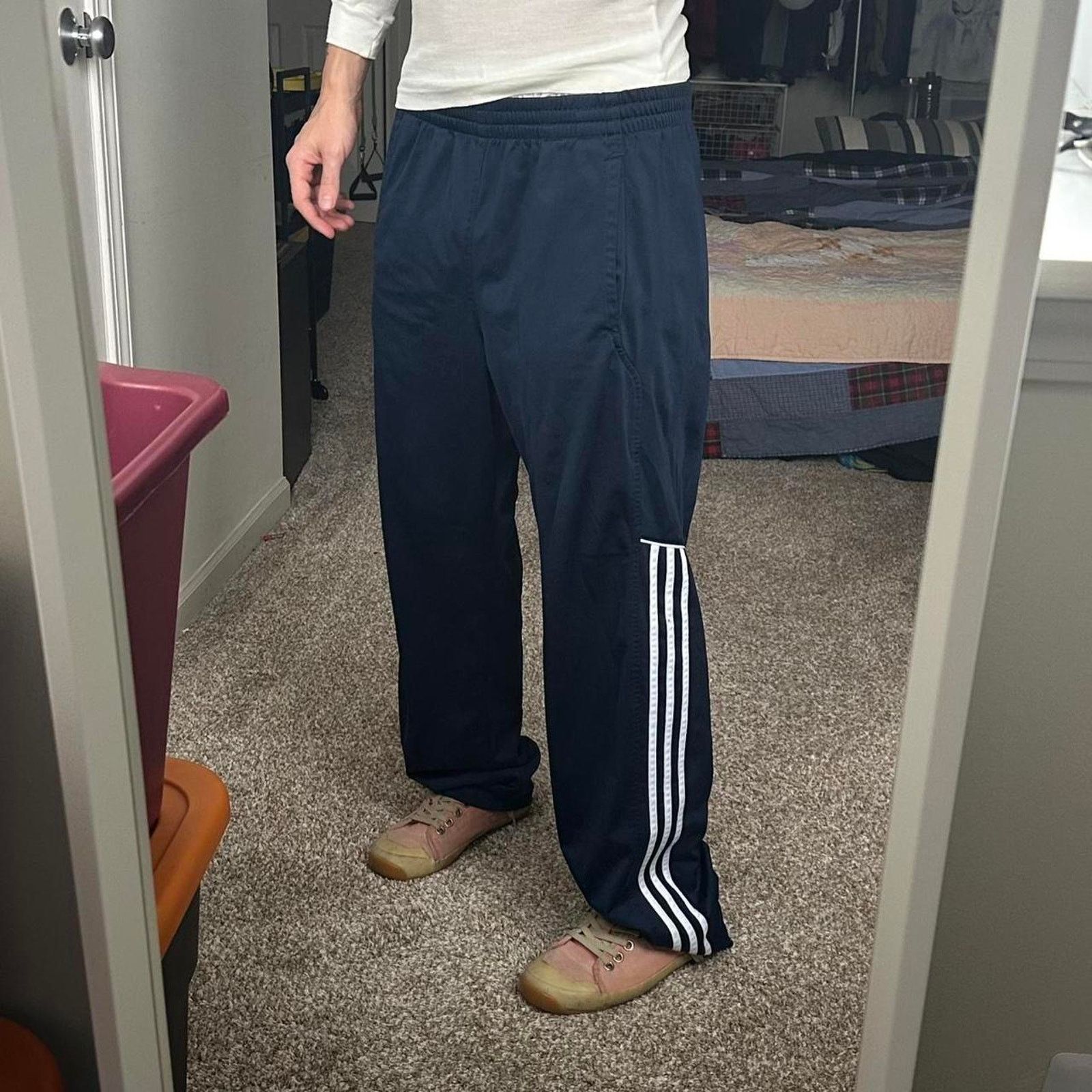 Adidas Vintage 00s Adidas Striped Track Sweatpants Size US 32 / EU 48 - 1 Thumbnail