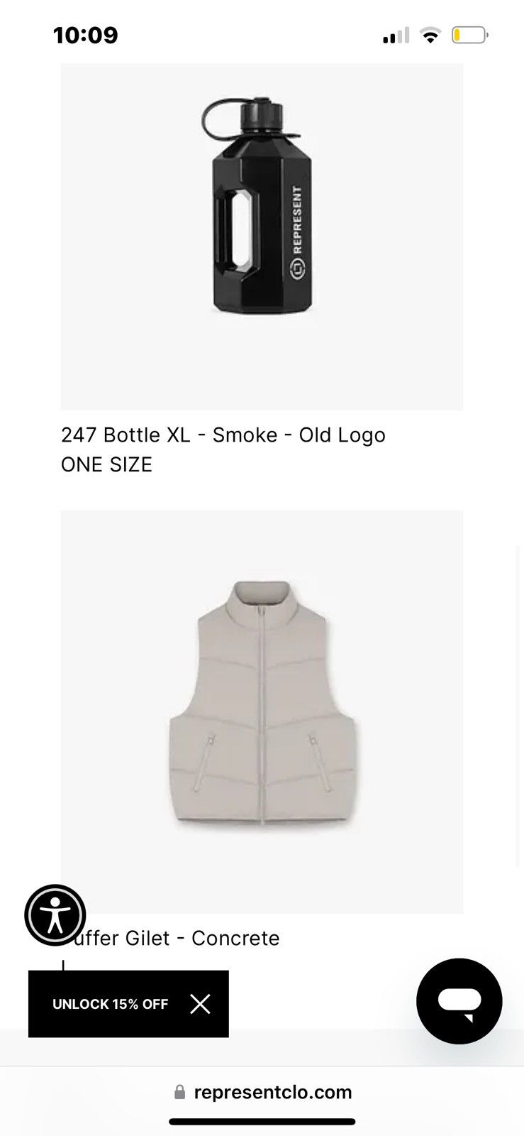 Represent Clo. New REPRESENT CLO Down Puffer Vest in Concrete(Large) Size US L / EU 52-54 / 3 - 9 Thumbnail