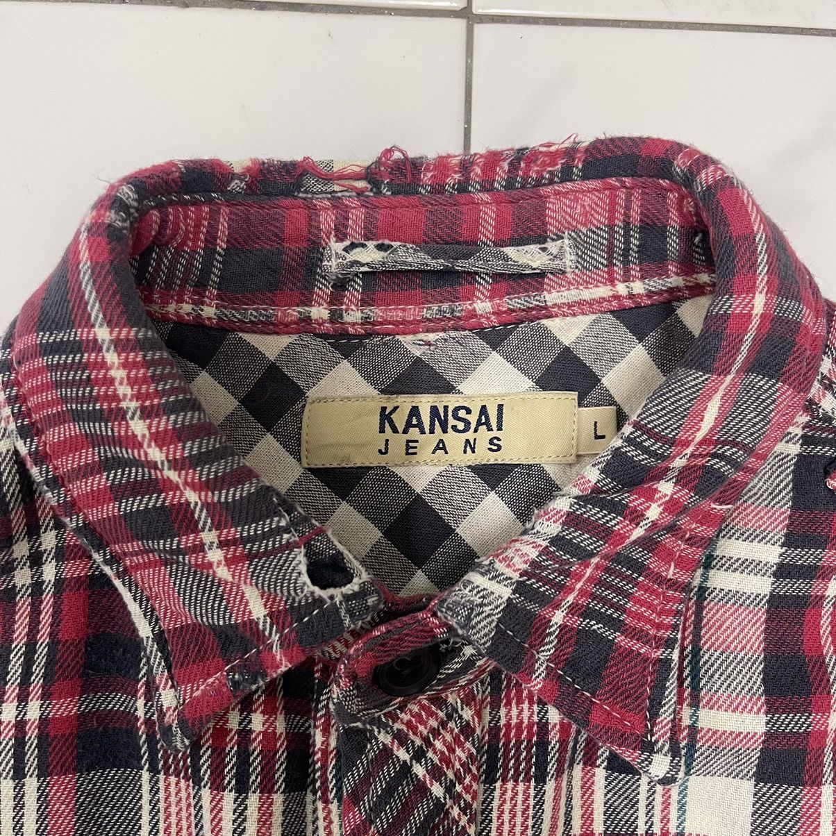 Japanese Brand × Kansai Yamamoto Kansai Jeans Kansai Yamamoto Flannel Checkered Shirt Size US L / EU 52-54 / 3 - 3 Thumbnail
