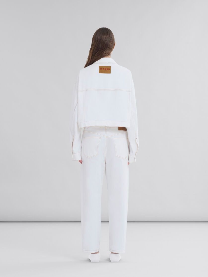 Marni oc11z0525 Denim Jacket in White Size S / US 4 / IT 40 - 3 Thumbnail