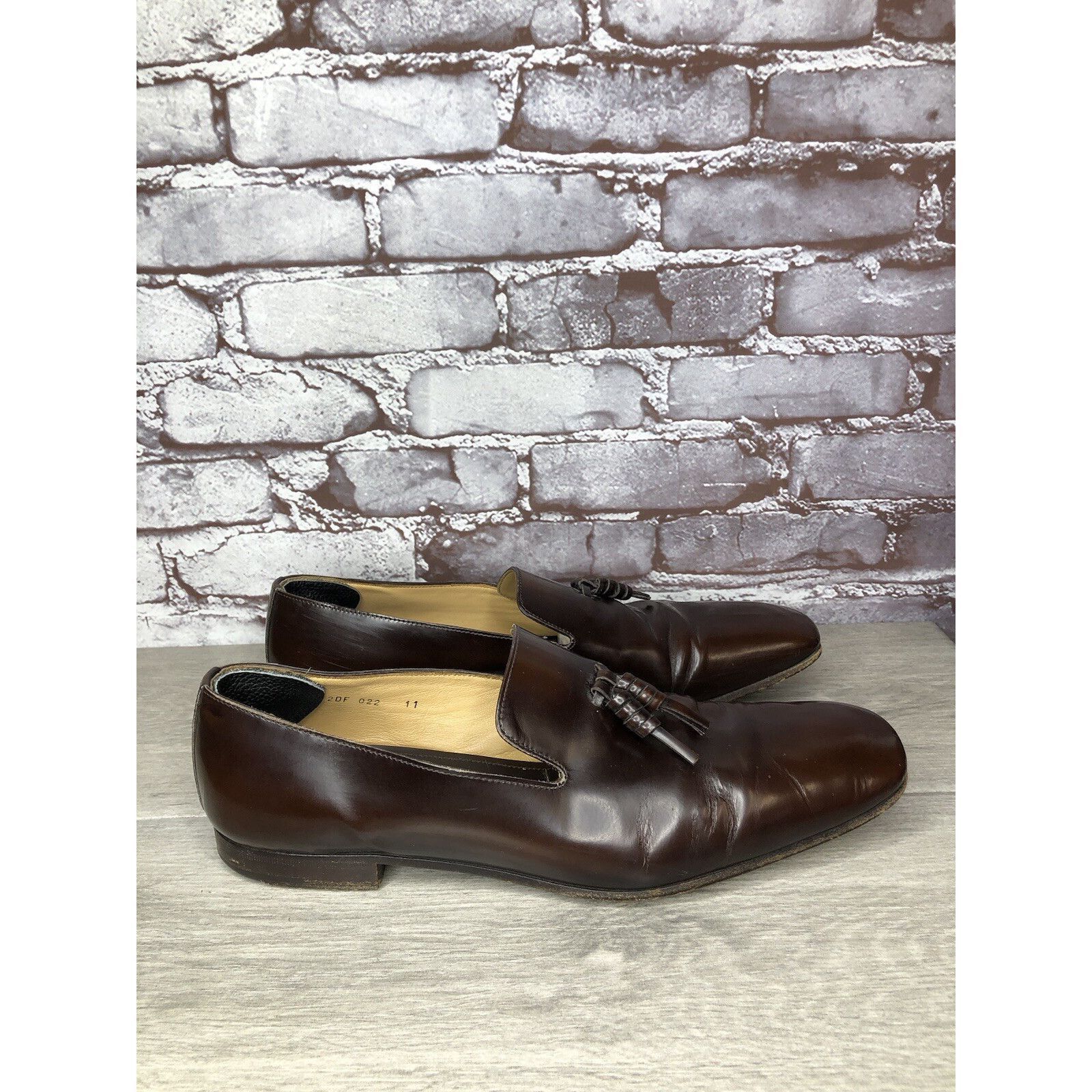 Prada Prada Milano Brown Leather Designer Tassel Loafers Dress Sho Size US 11 / EU 44 - 19 Thumbnail