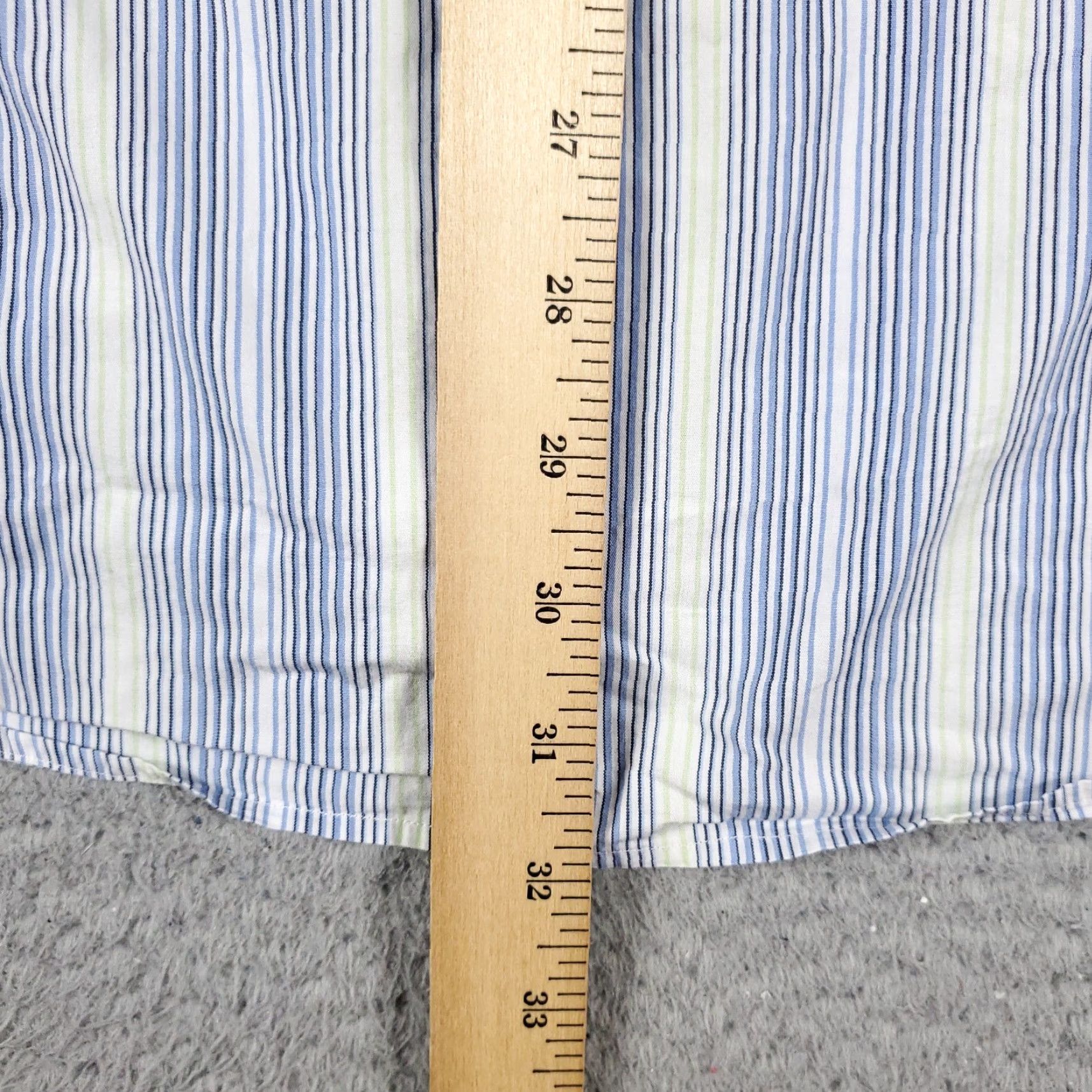 Tommy Hilfiger Tommy Hilfiger Dress Shirt Mens 16 Blue Striped Long Sleeve Button-Up Size 42R - 4 Thumbnail