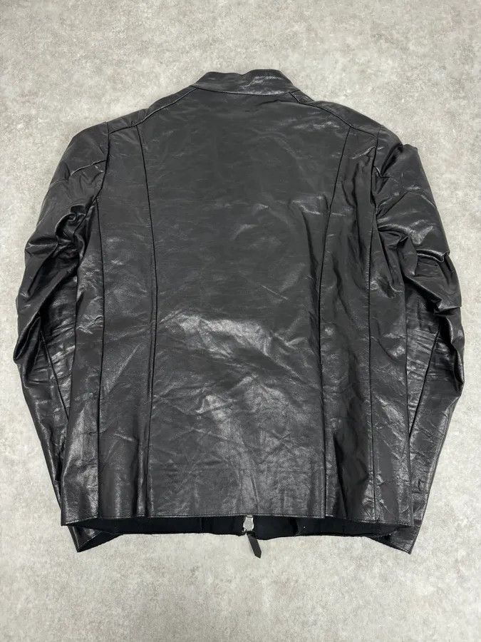 Vintage 2000s Archive Black Avant-Garde Leather Jacket Size US M / EU 48-50 / 2 - 4 Thumbnail