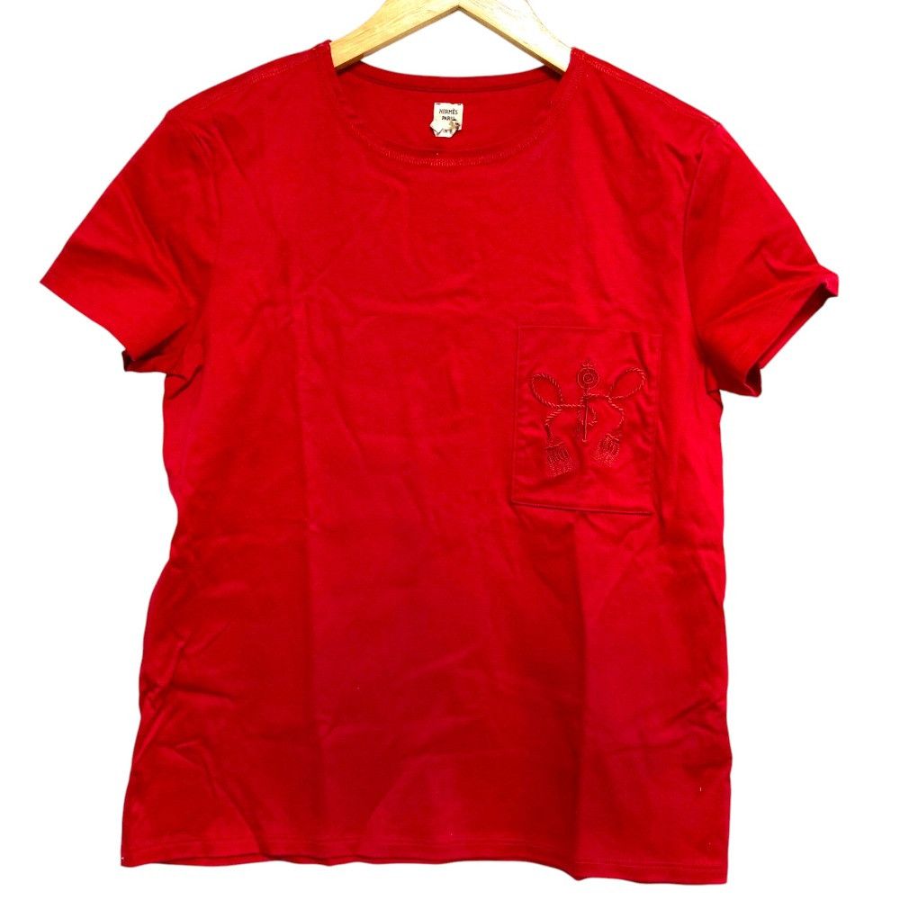 Hermes Hermes Hermes Tassel Embroidery Cotton T-shirt38 Textile T-Shirts DUTY FREE for USA Size ONE SIZE - 1 Thumbnail