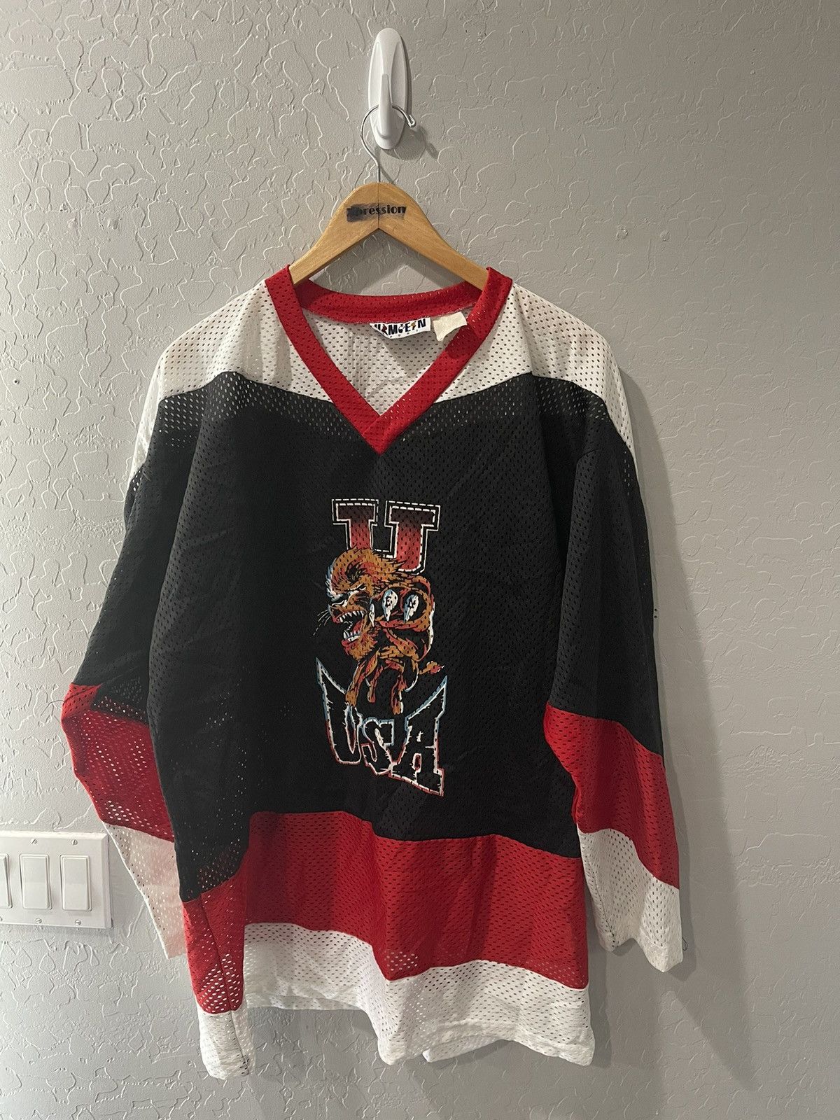 Vintage Vintage 90s UMEN Werewolf USA Hockey Jersey Size Large Size US L / EU 52-54 / 3 - 1 Thumbnail