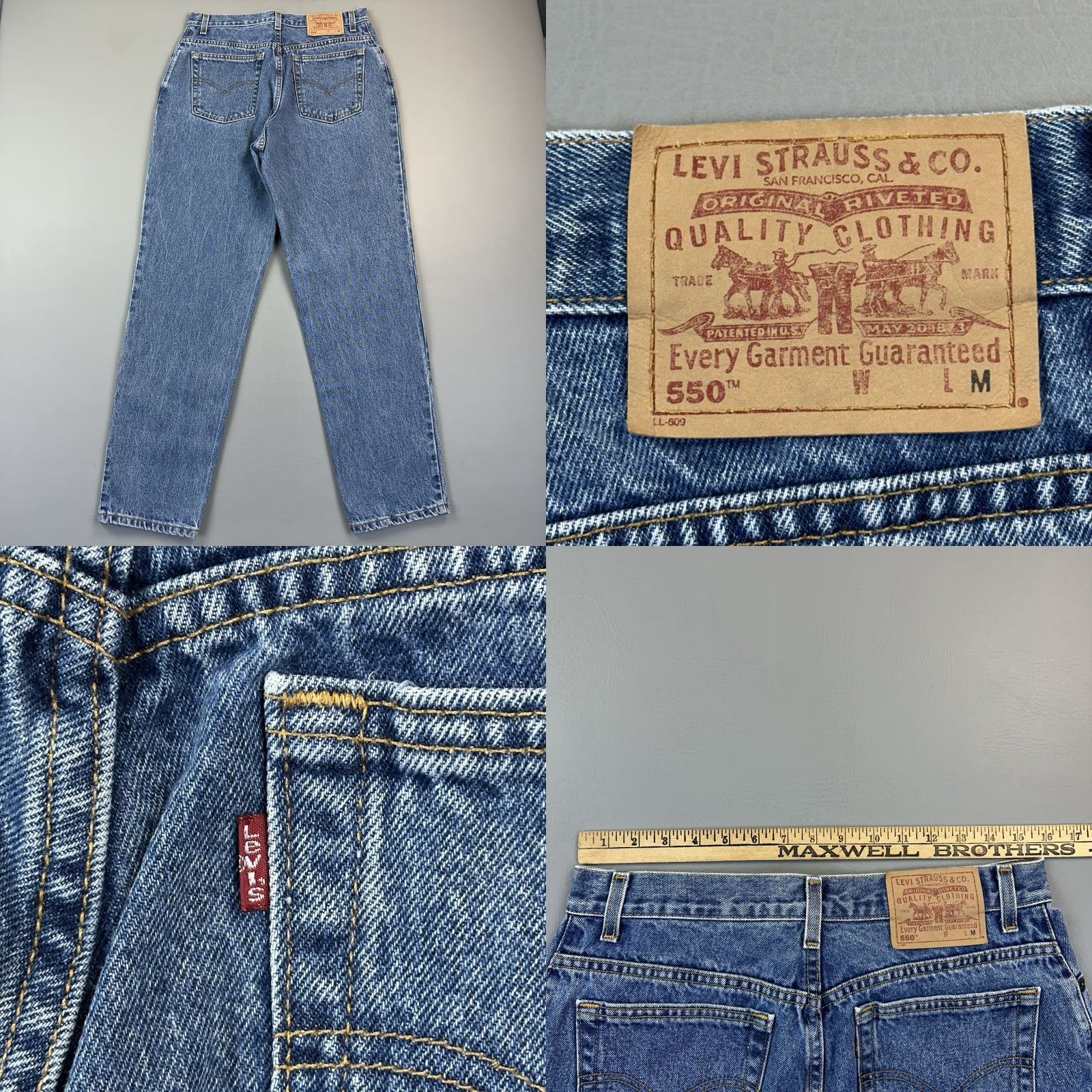 Levi's VINTAGE Levi's 550 Jeans Women's 14 Mis M Stone Wash Relaxed Tapered Leg 90s Cowboy Retro USA Denim 31in Inseam Womens Kate Size 36" / US 14 / IT 50 - 8 Thumbnail