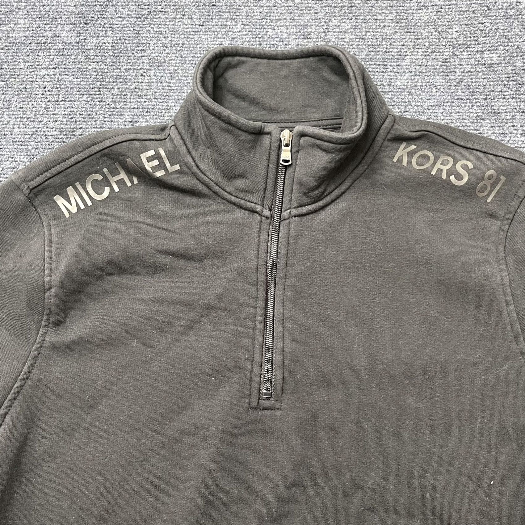 Michael Kors Michael Kors Sweatshirt Womens XL Black Fleece 1/4 Zip Mock Neck Logo Pullover Size XL / US 12-14 / IT 48-50 - 2 Thumbnail