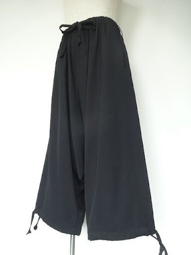 image of Yohji Yamamoto Pour Homme 17Aw Wool Sarouel Baloon Pants Hk-P64-100 in Black, Men's (Size 35)
