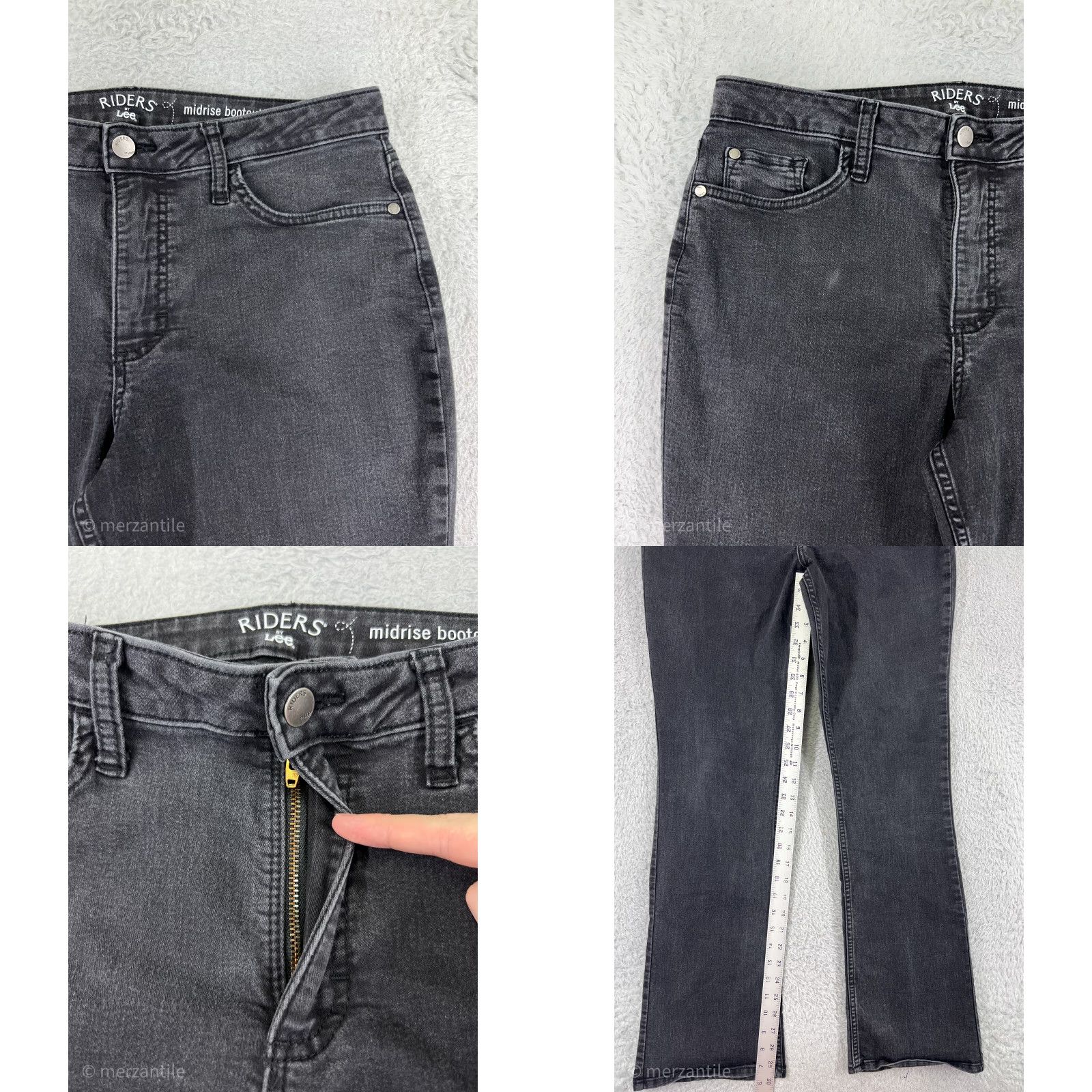 Lee Riders By Lee Jeans Pants Womens 12 Black Denim Bootcut Western Embroidered Denim Jeans Bootcut Womens 12 Black Size 34" / US 12 / IT 48 - 8 Thumbnail