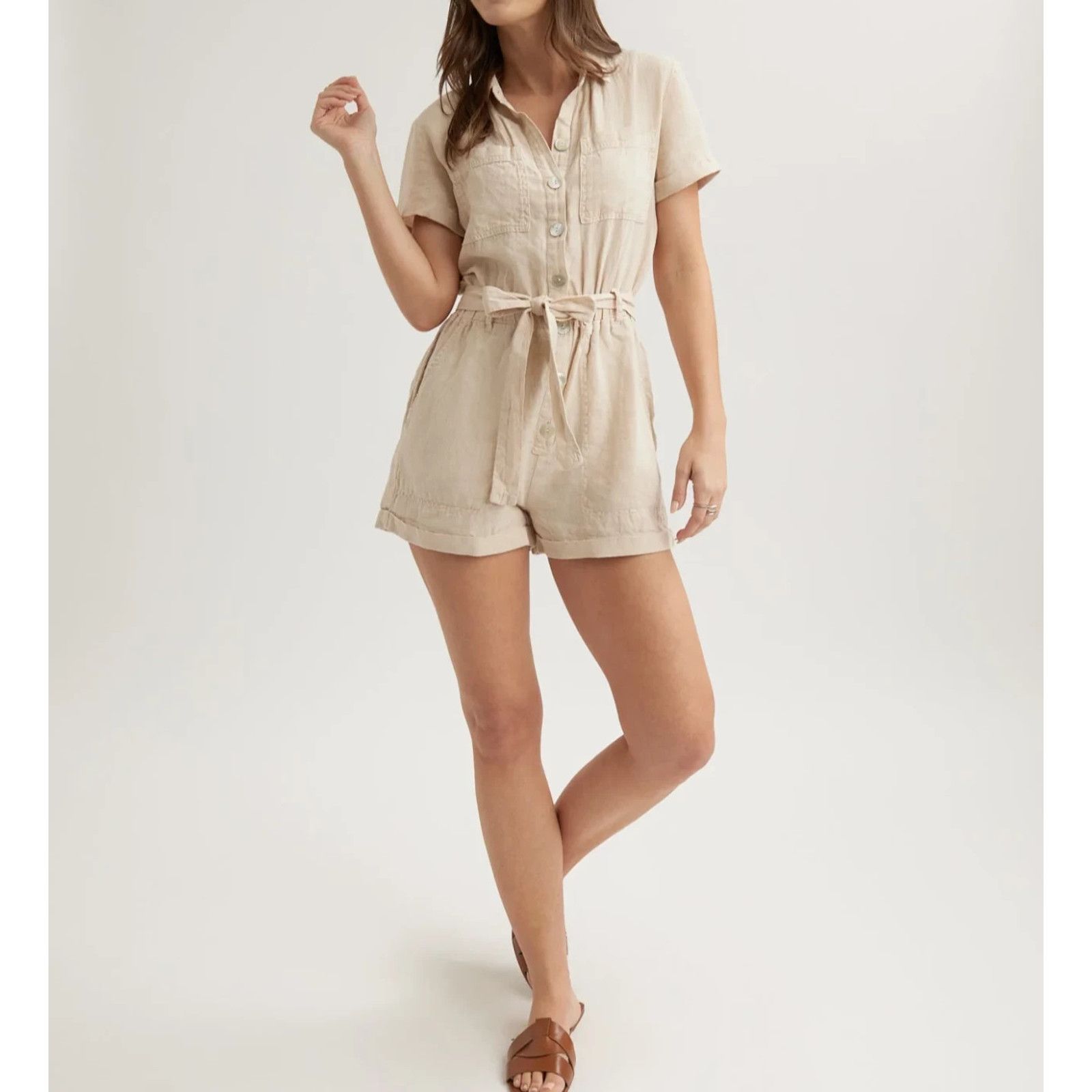 Bella Dahl Bella Dahl Jumper Linen Chambray Y2K women Size XS A002036 Size 22" - 1 Thumbnail