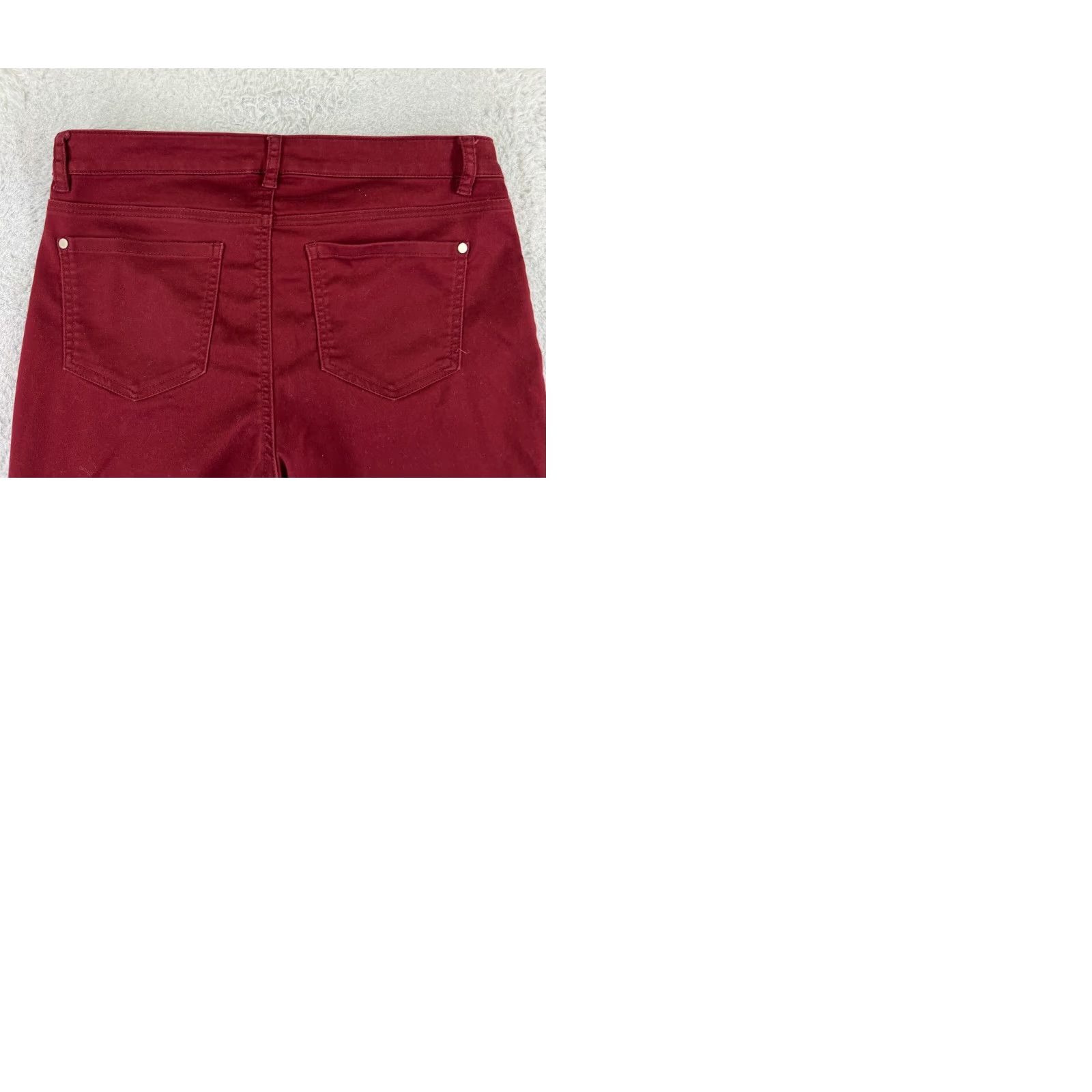 Vintage Tinseltown Red Denim Jeans Skinny Mid Rise 30x27 Womens 11 Cotton Blend 5-Pocket Design Logo Embroidered Button Zip Casual Classic Designer American Size 32" / US 10 / IT 46 - 10 Thumbnail