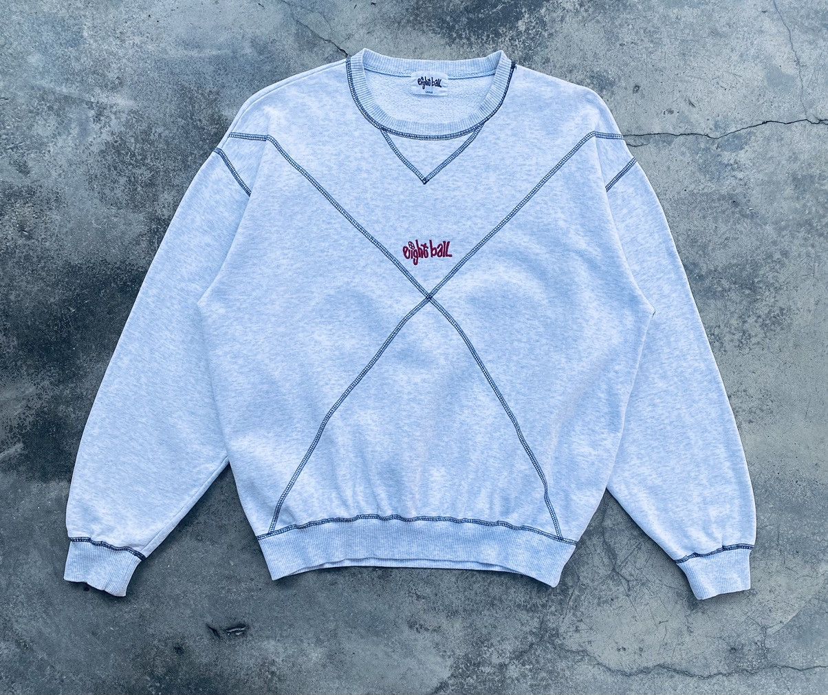 Vintage Vintage 90s Eight Ball Skateboard Back Print Sweatshirt Rare Size US L / EU 52-54 / 3 - 1 Thumbnail