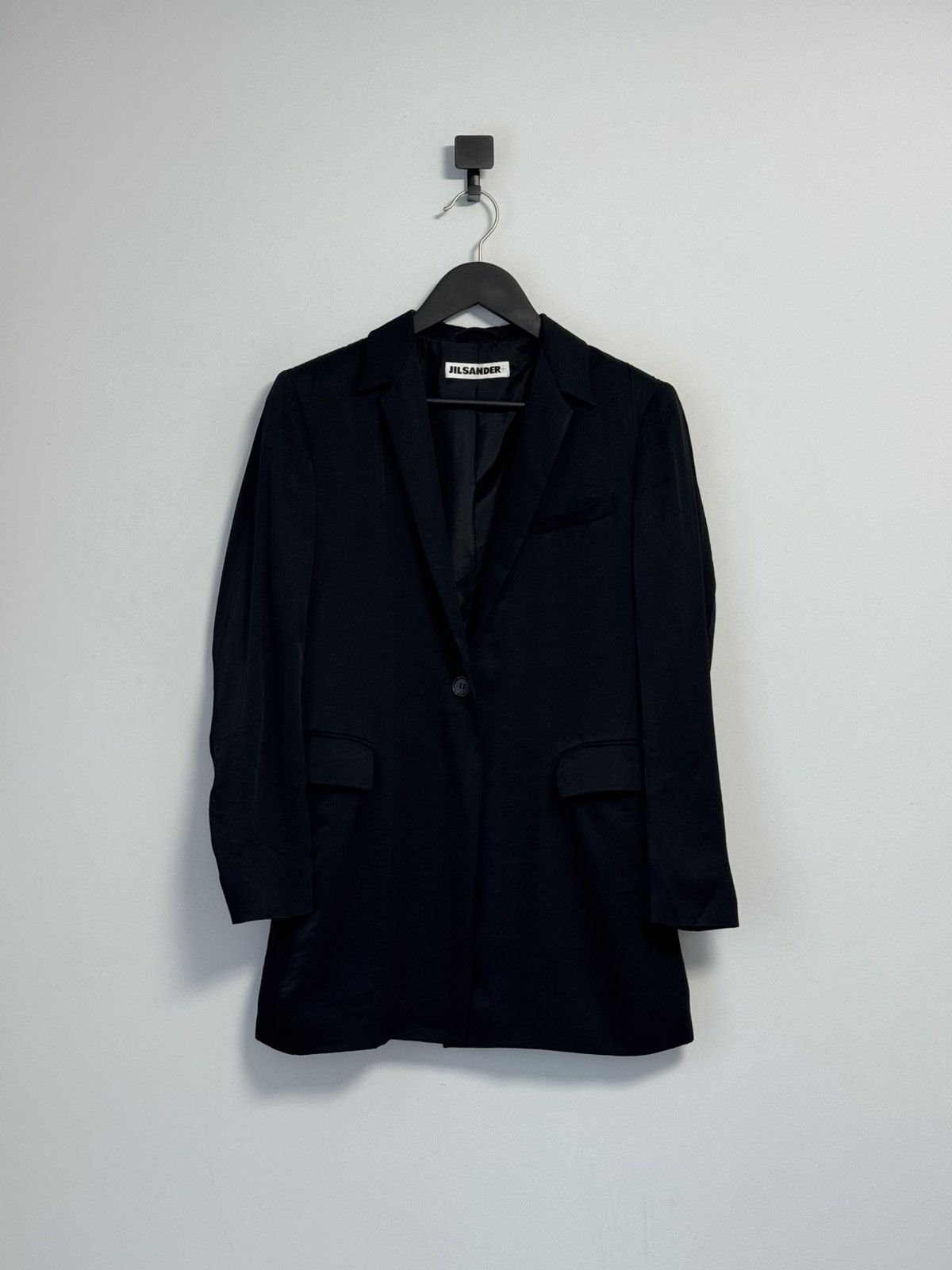 Jil Sander JIL SANDER Black Silk Lined Coat Jacket Made in Italy Blazer Size XS / US 0-2 / IT 36-38 - 1 Thumbnail
